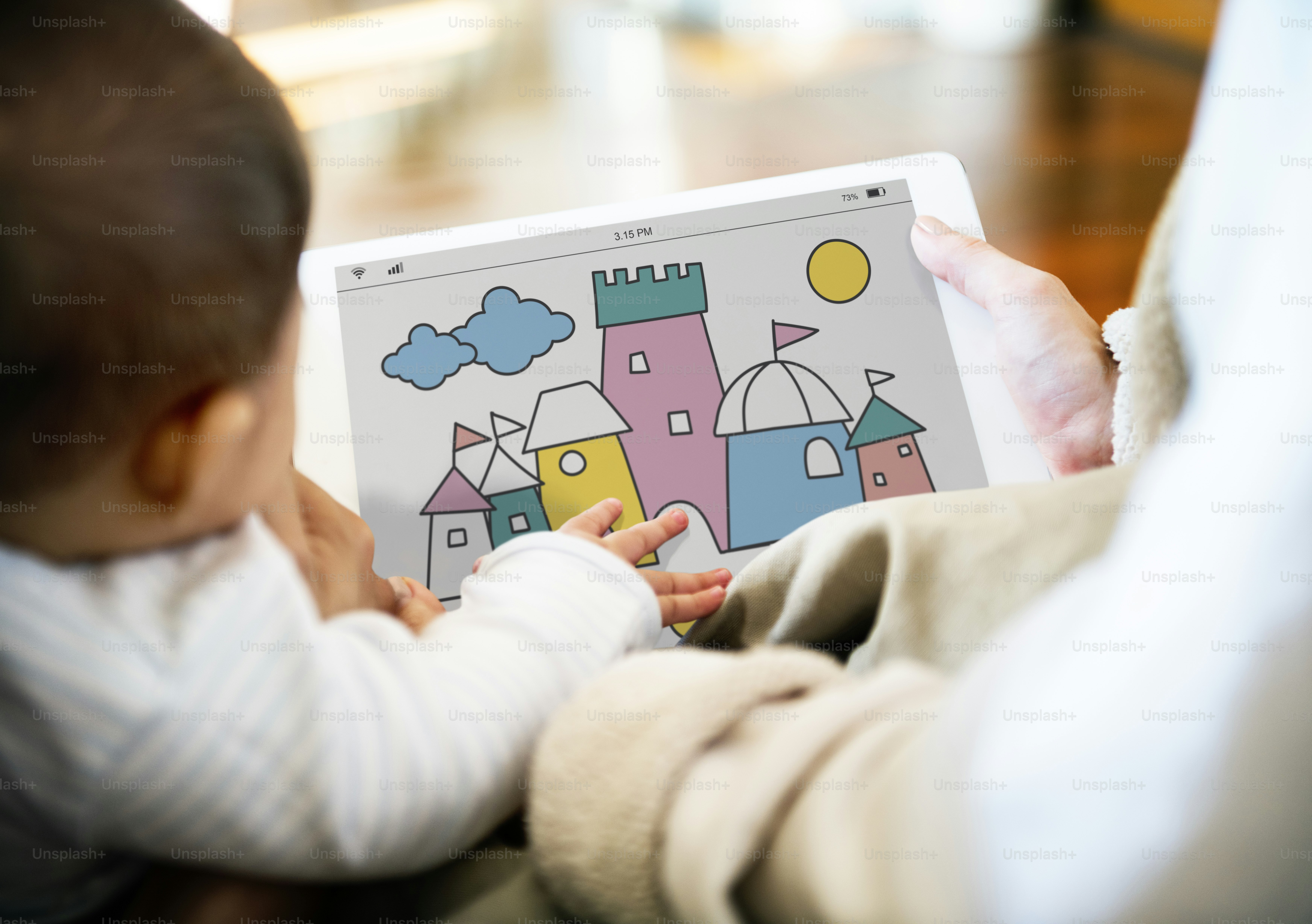 Parents are using digital device sharing to their children.