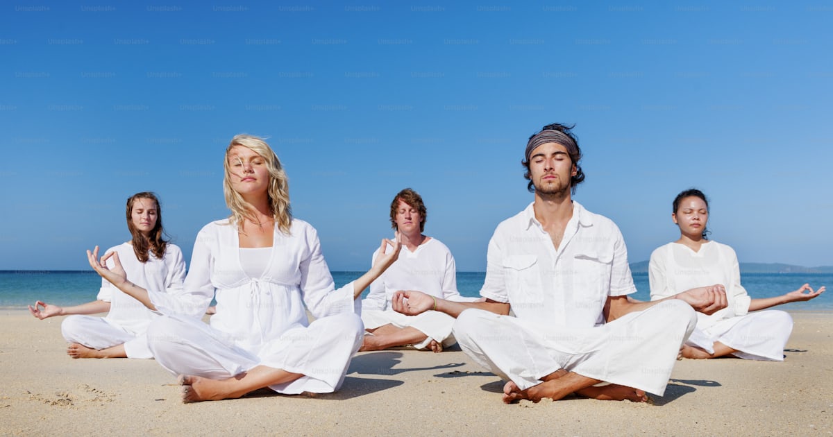 Beach Yoga Balance Calm Relaxing Exercise Concept photo – Alertness ...