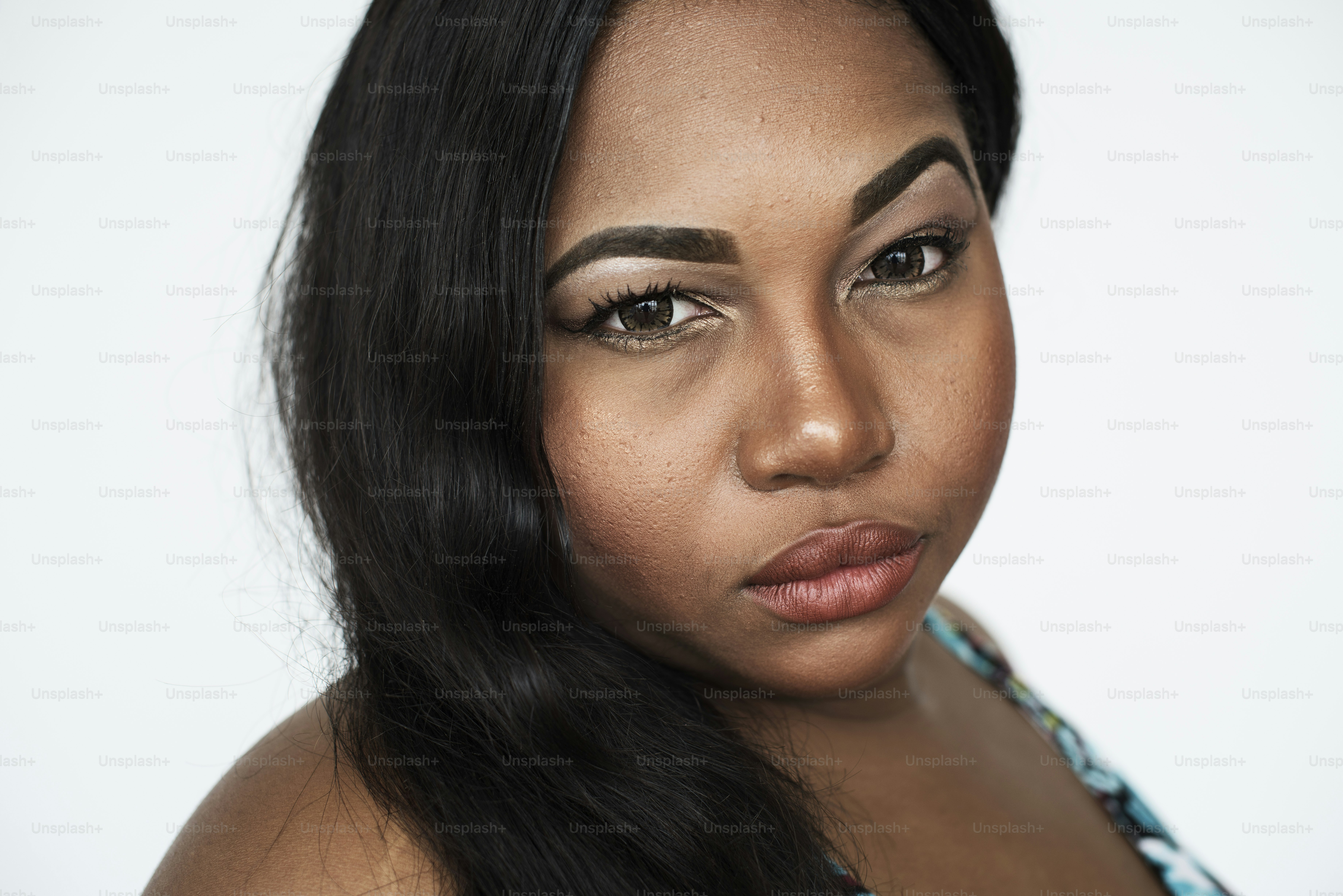 Woman Serious Studio Portrait Concept