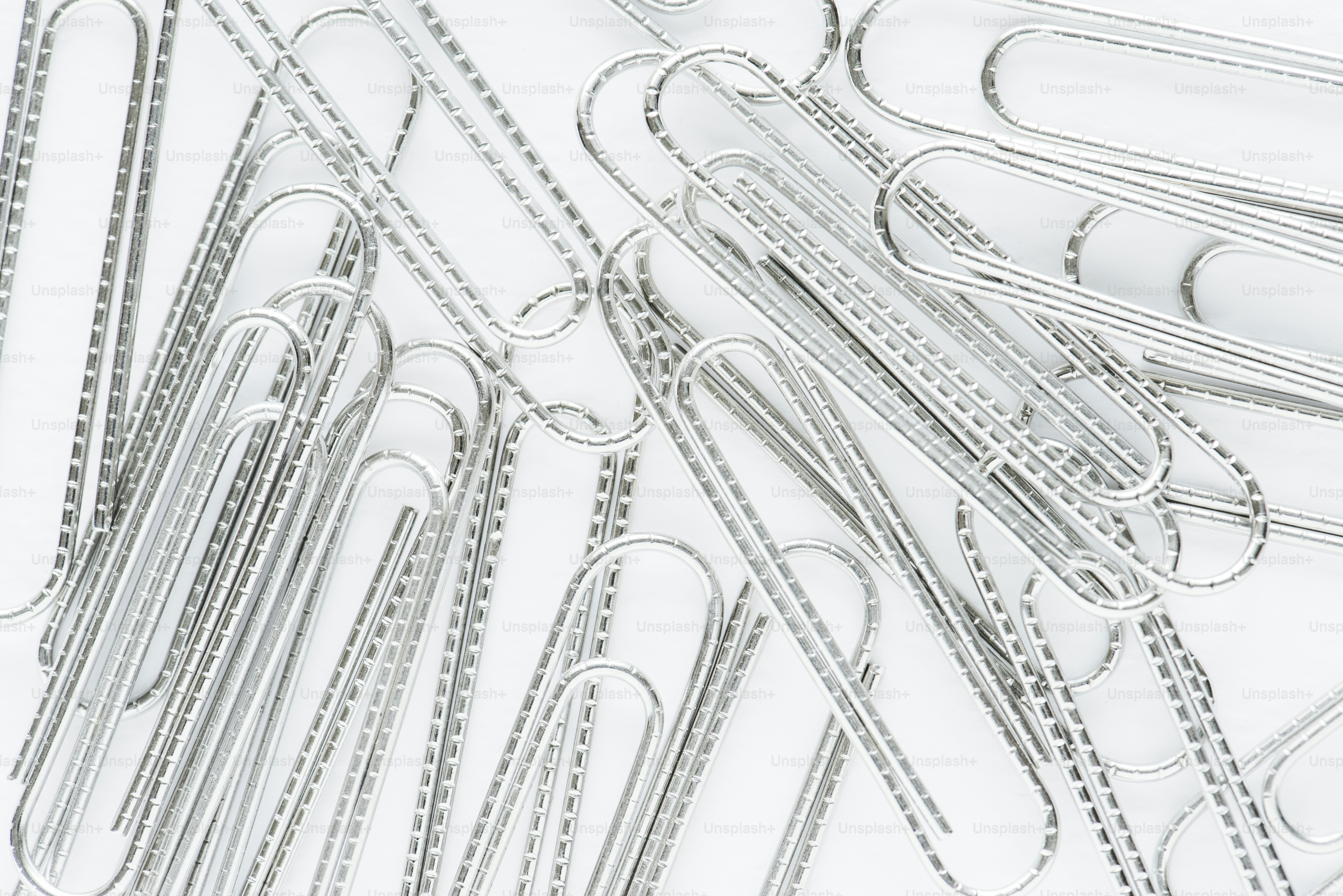 Closeup of paperclips