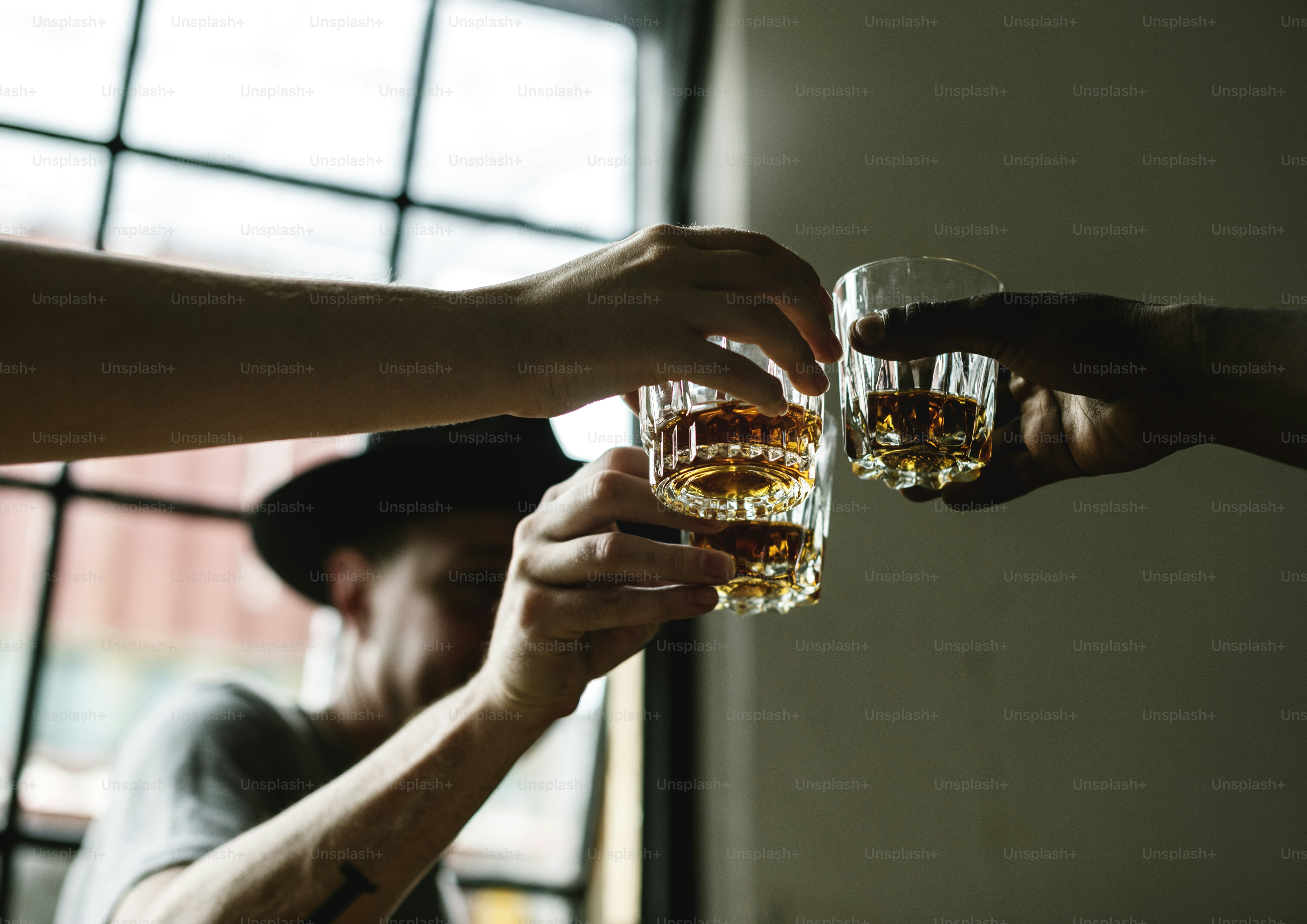 Men drinking whiskey together
