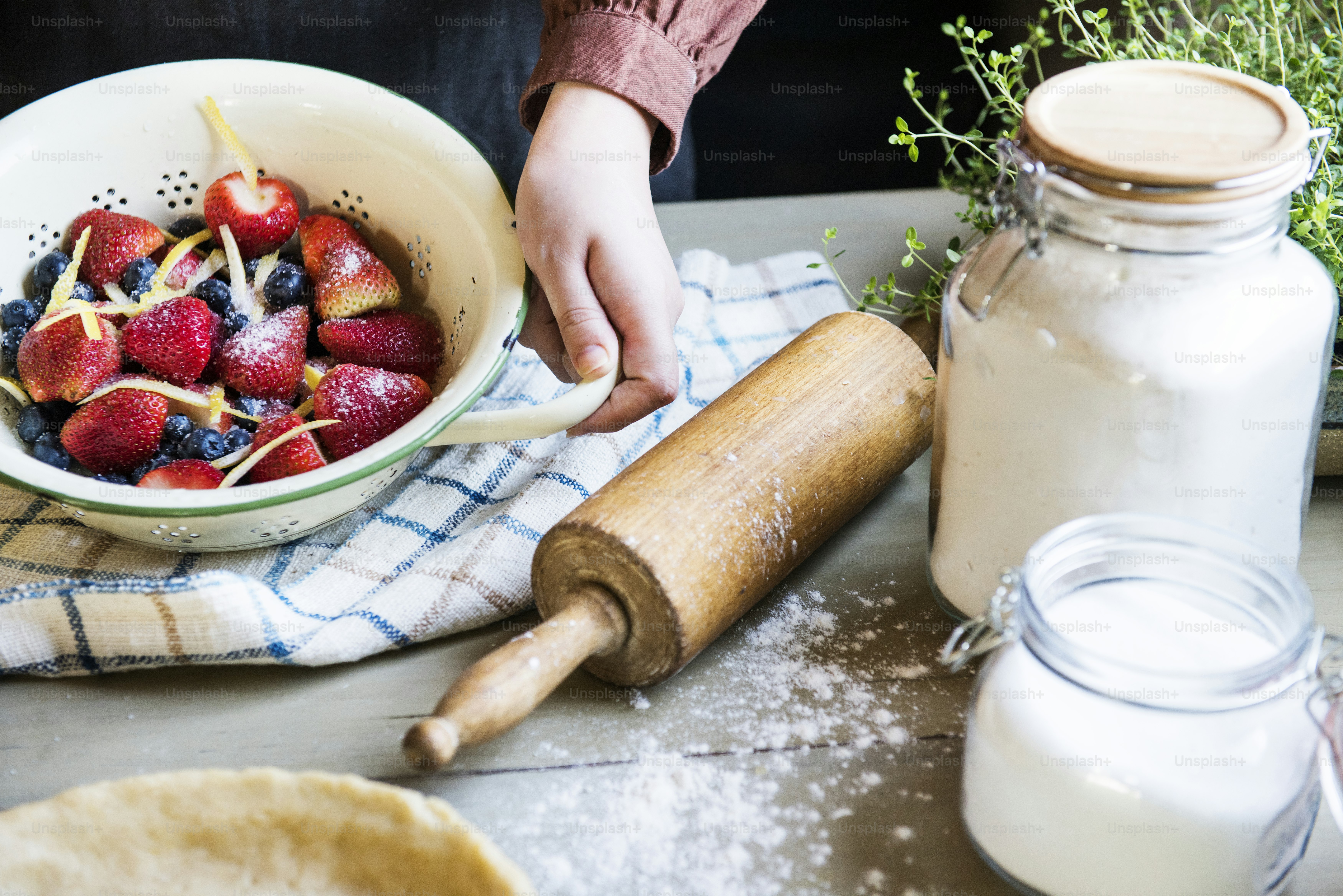 Preparation to make food pie photography recipe idea