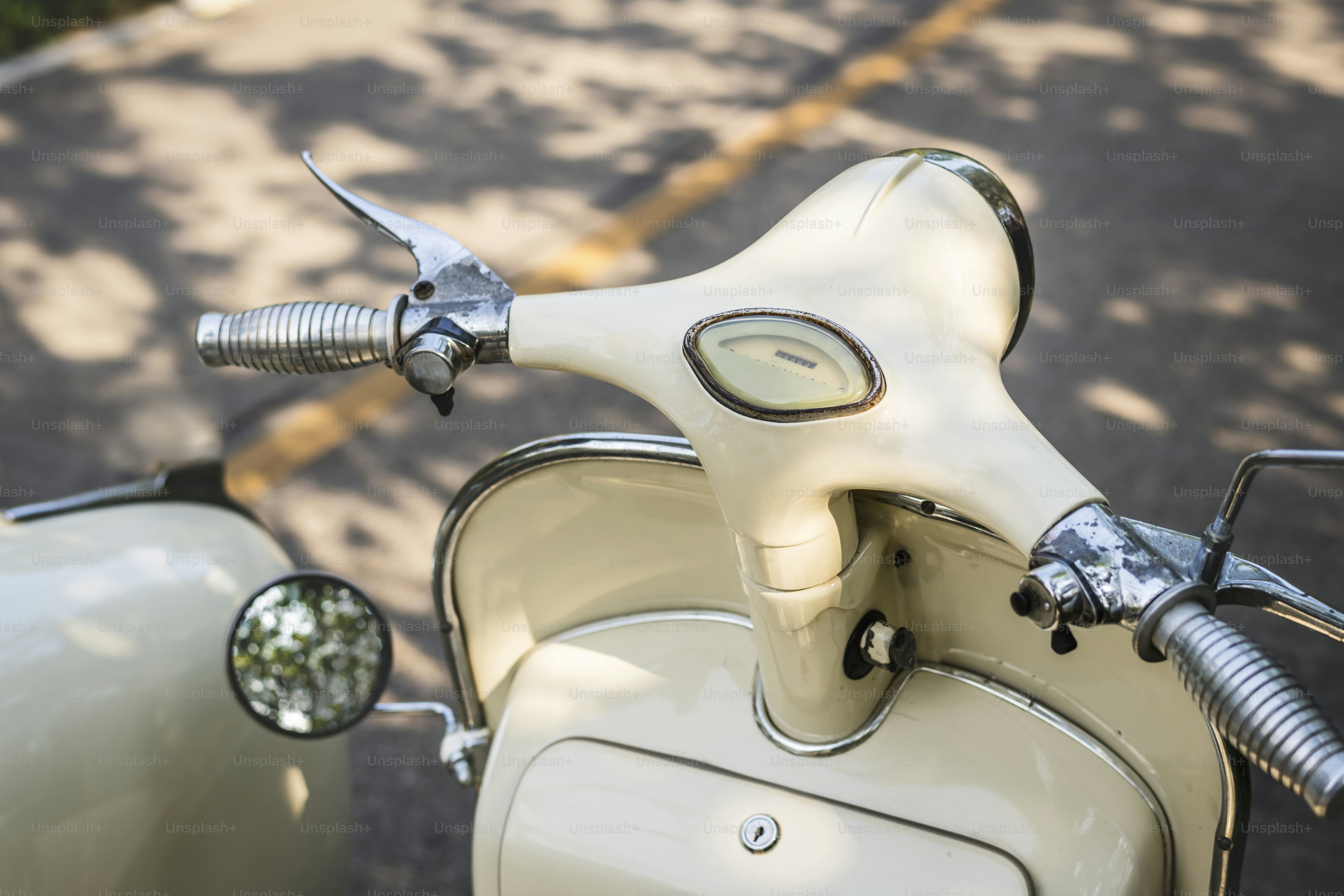 Closeup of a classic vintage scooter