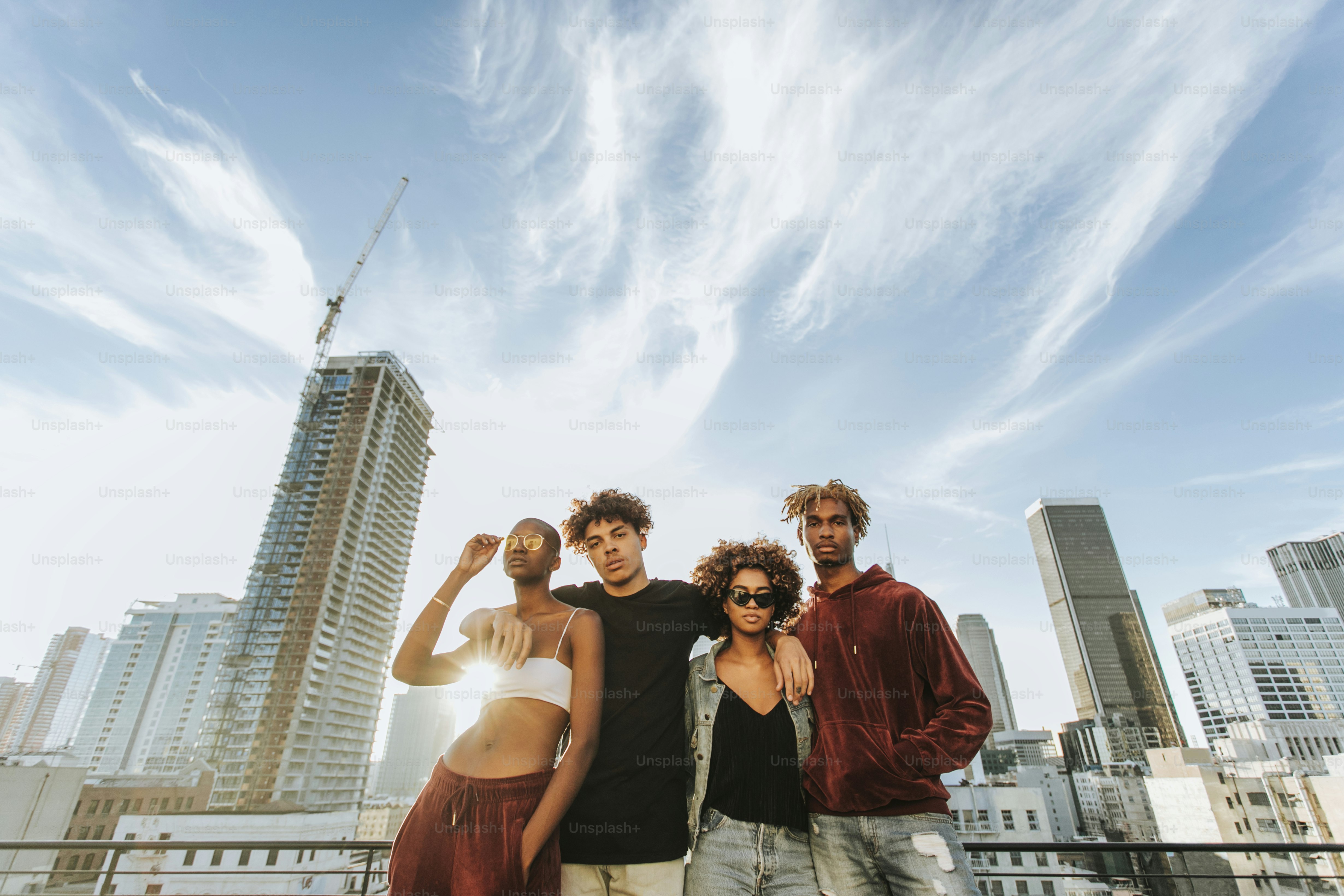 Friends hanging out in Los Angeles