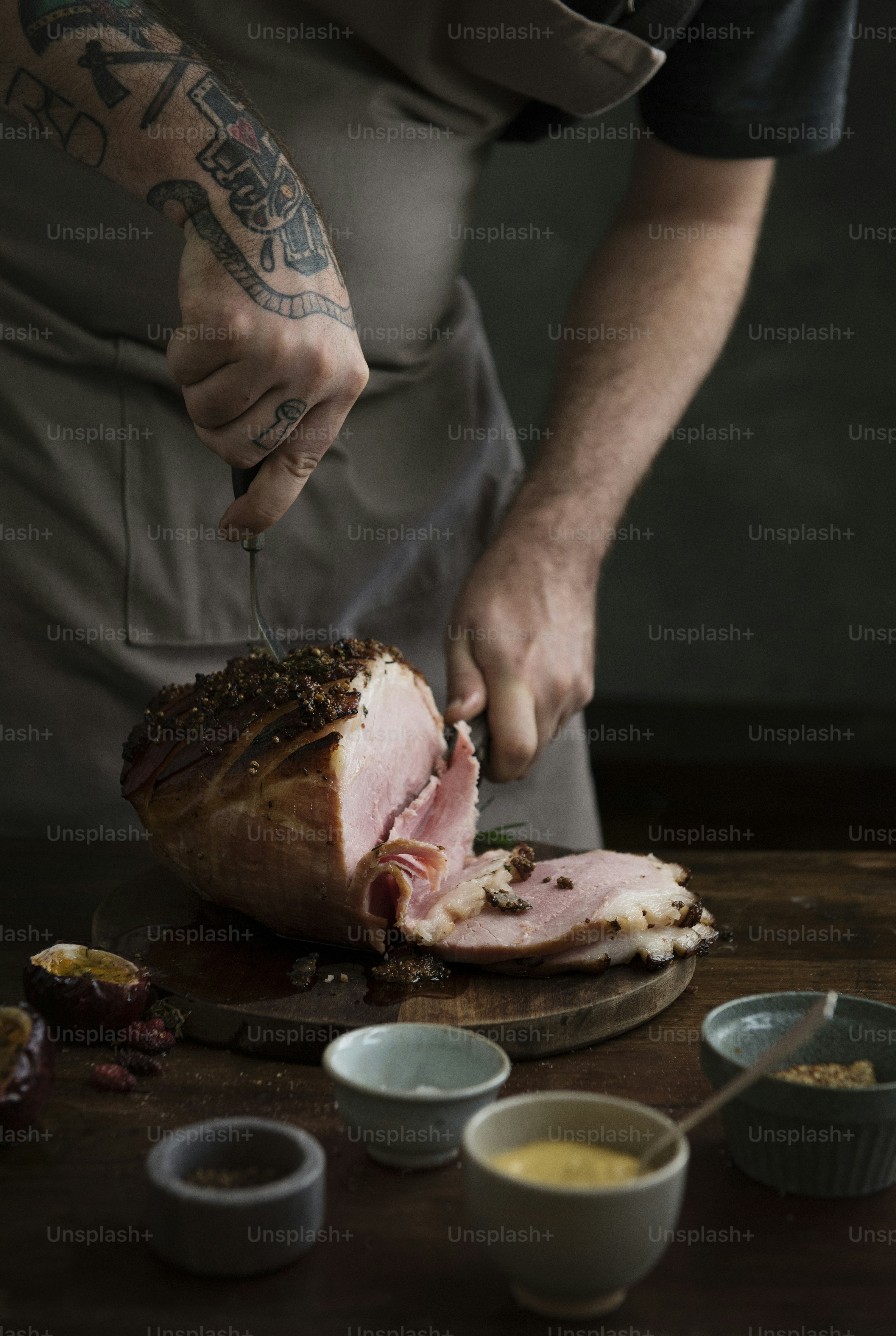 Ide resep fotografi makanan ham panggang