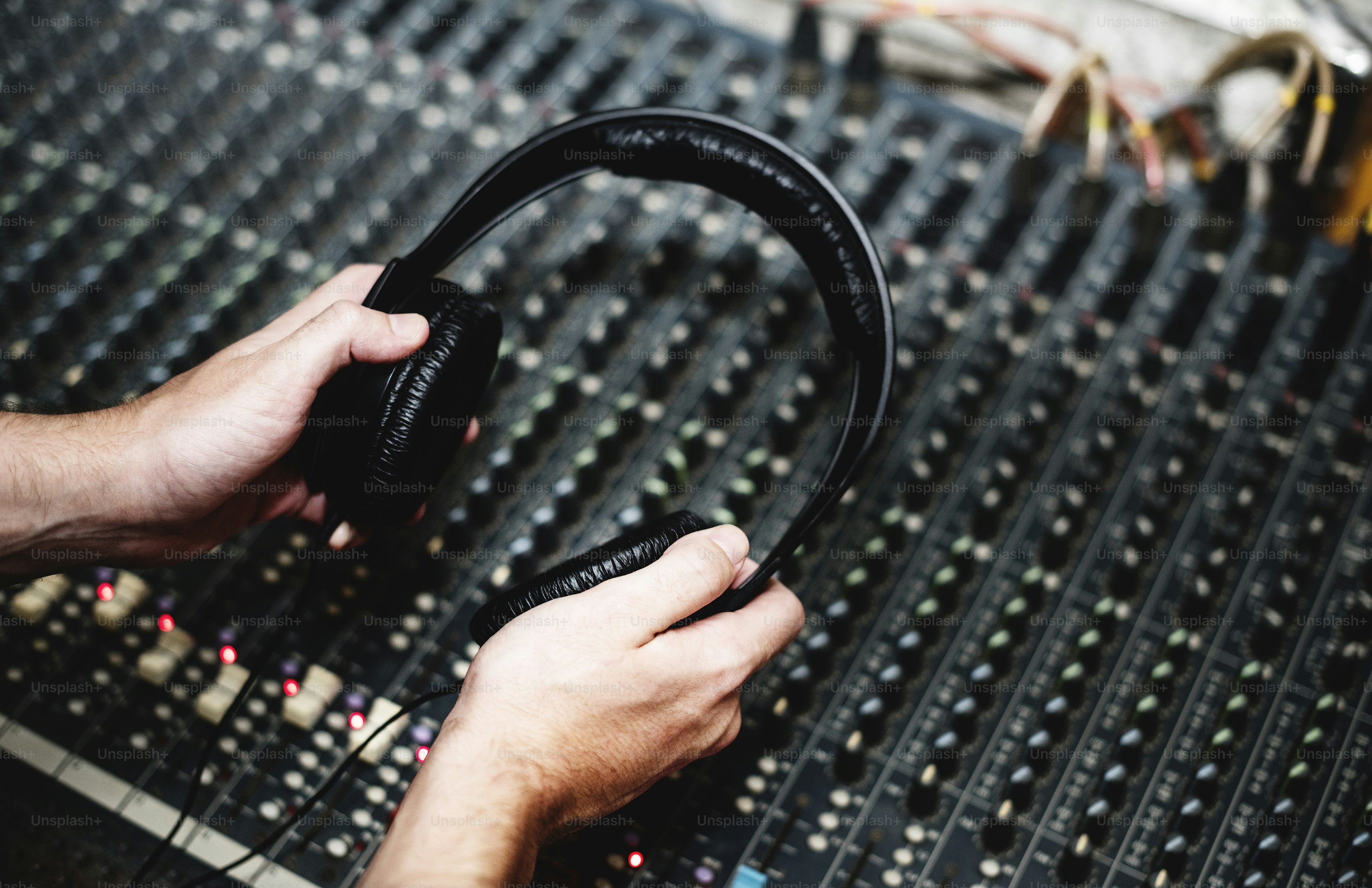 DJ is on a mixer station