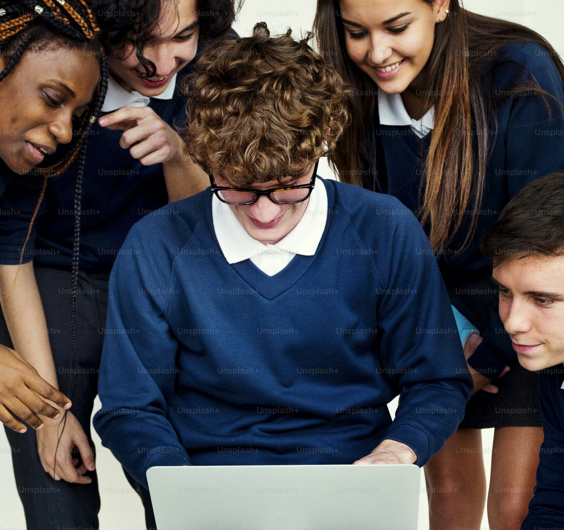 Diverse group of teenagers shoot