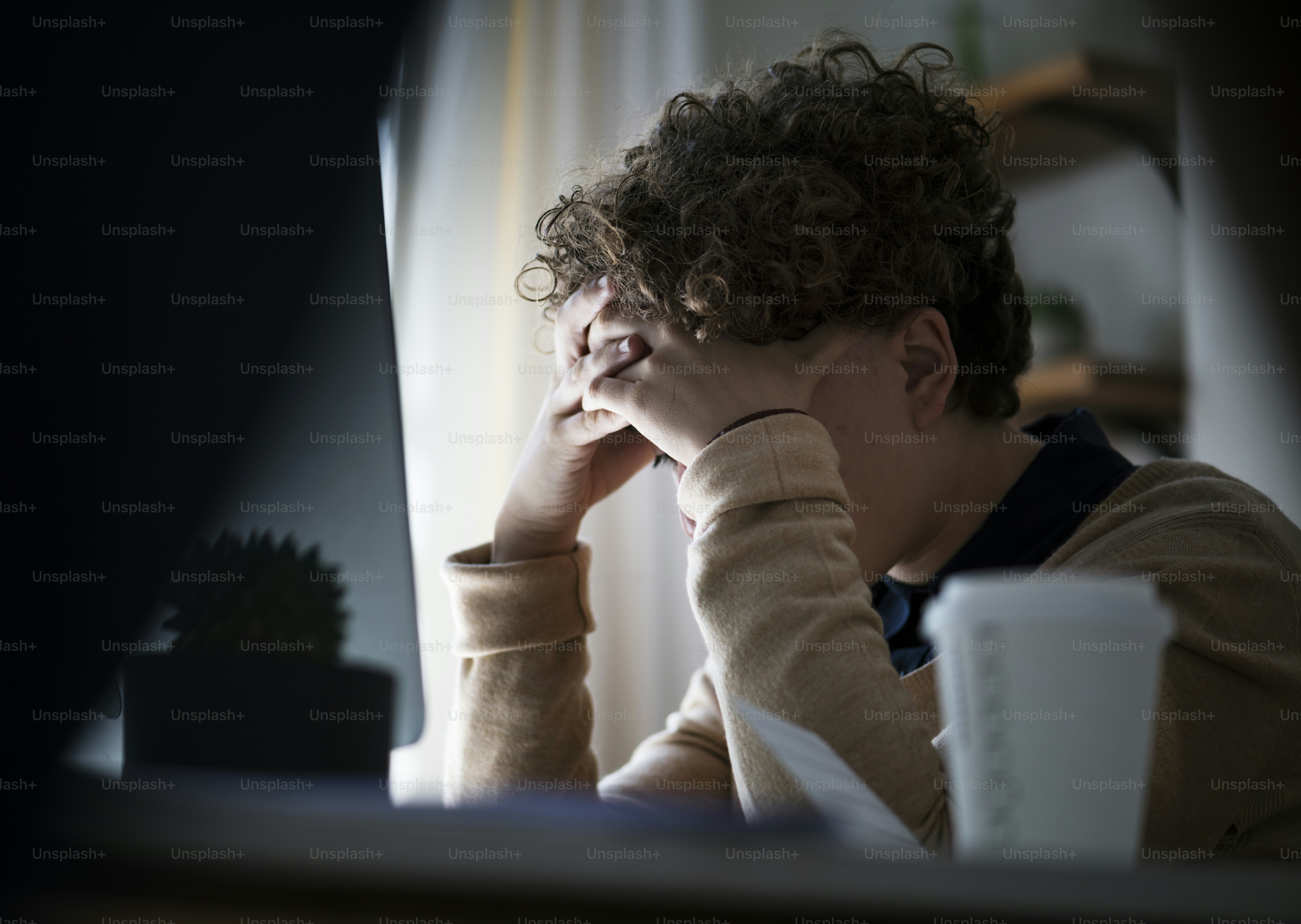 Businesswoman stressed and tired