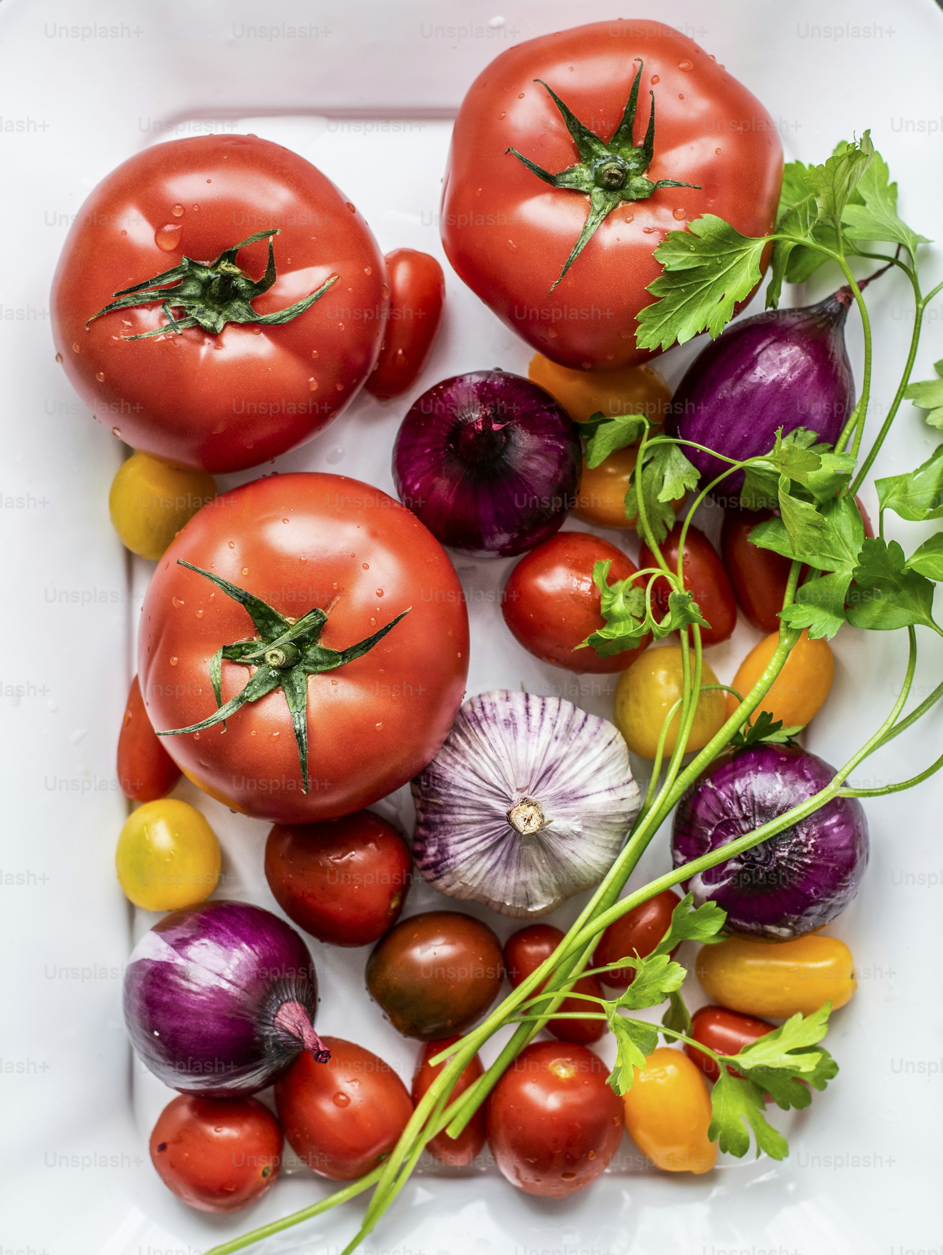 Fresh raw colorful vegetables in a tray