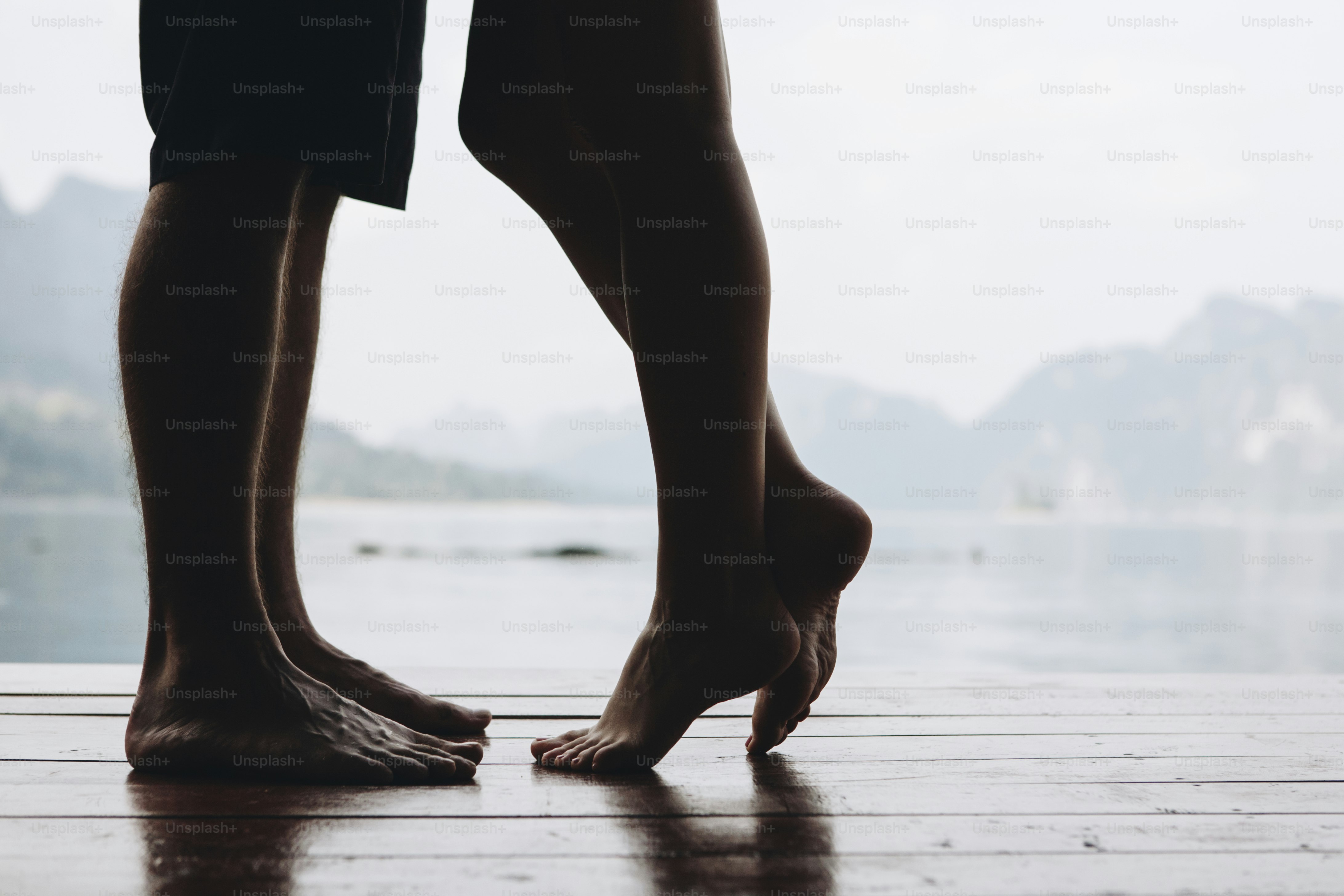 Traveling couple having a romantic moment