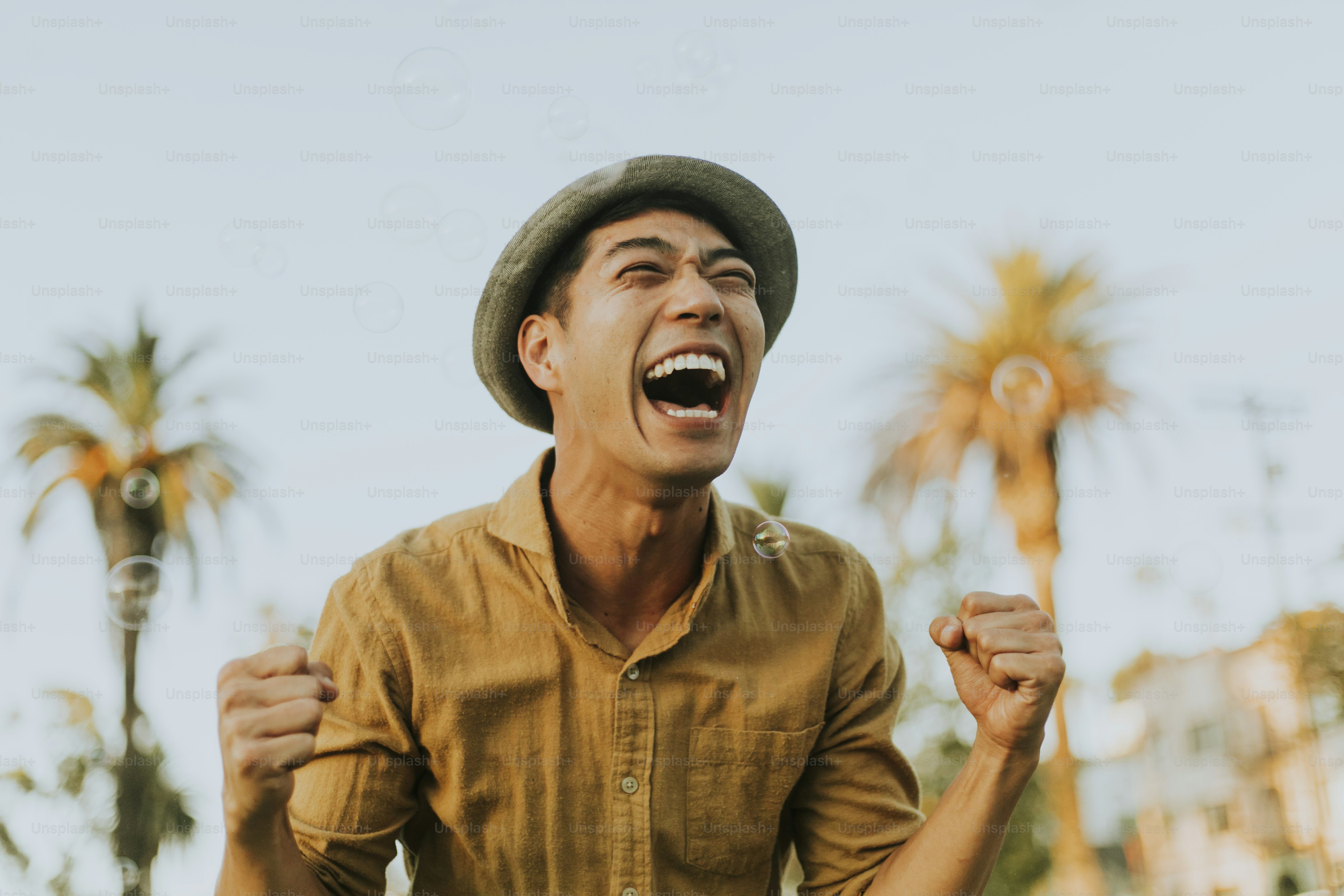 Cheerful man in the park