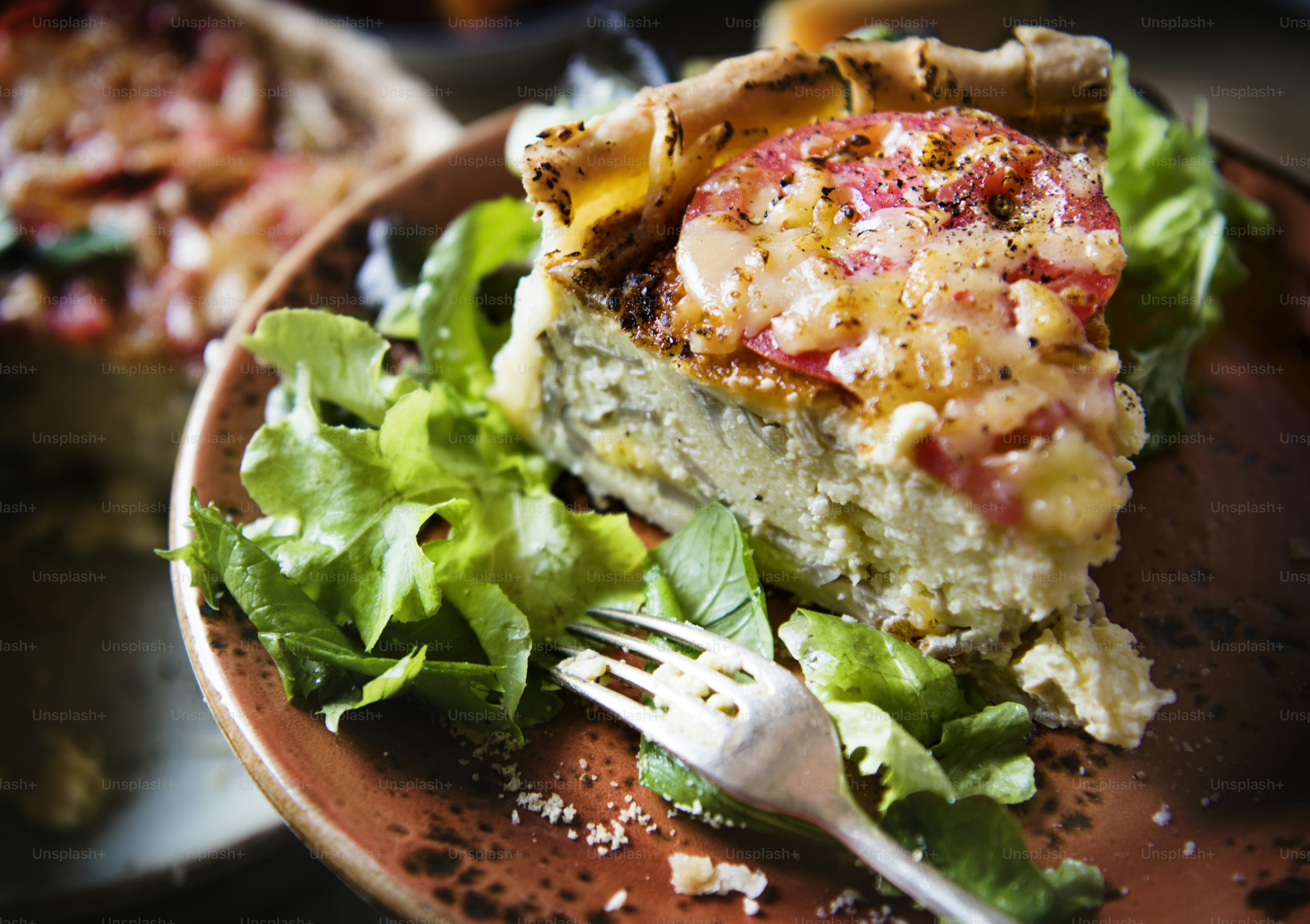 Rezeptidee für Pilz-Quiche-Food-Fotografie