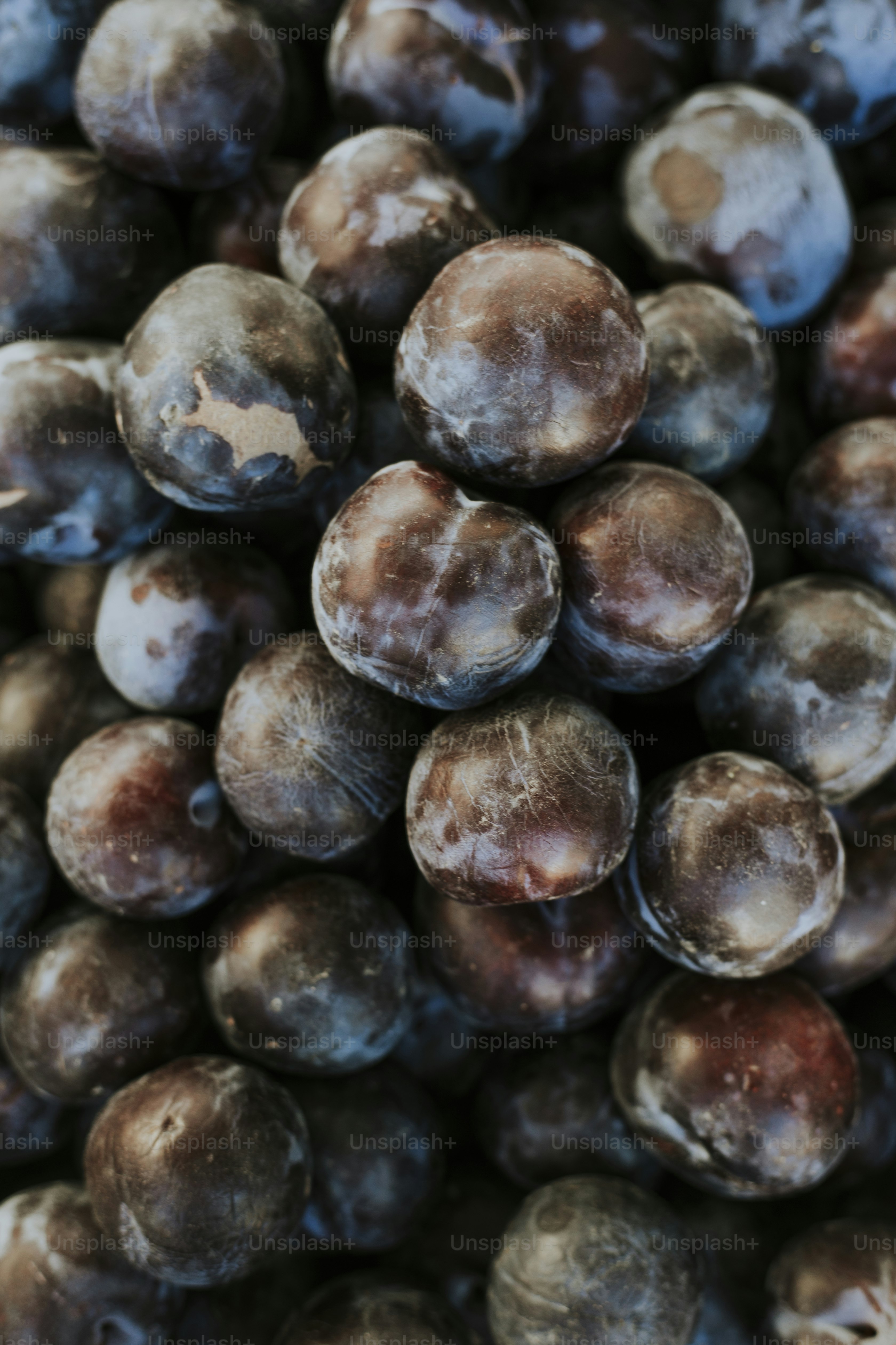 Fresh plums at a farmers market