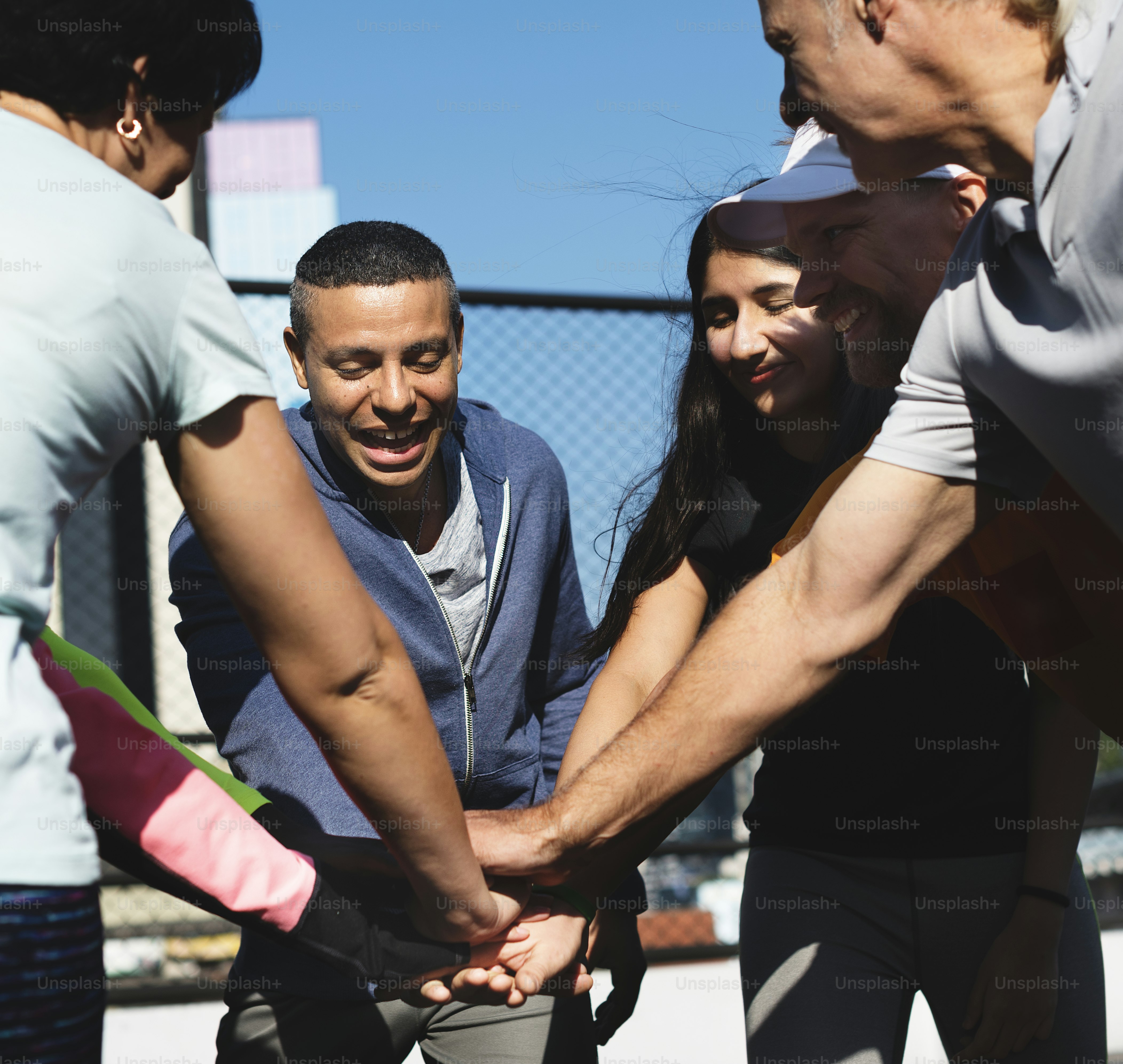 People exercising at fitness gym