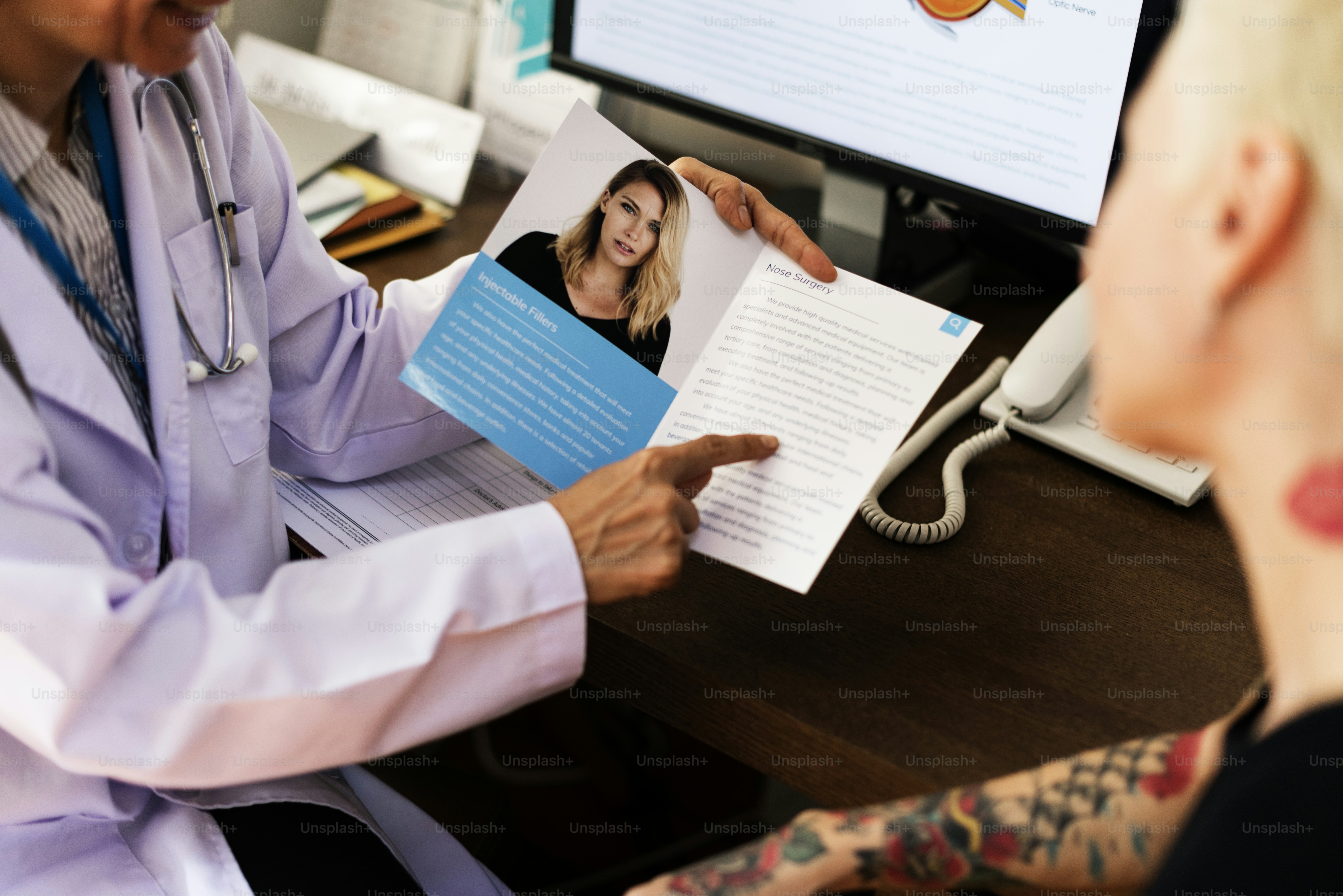 Patient trifft einen Arzt