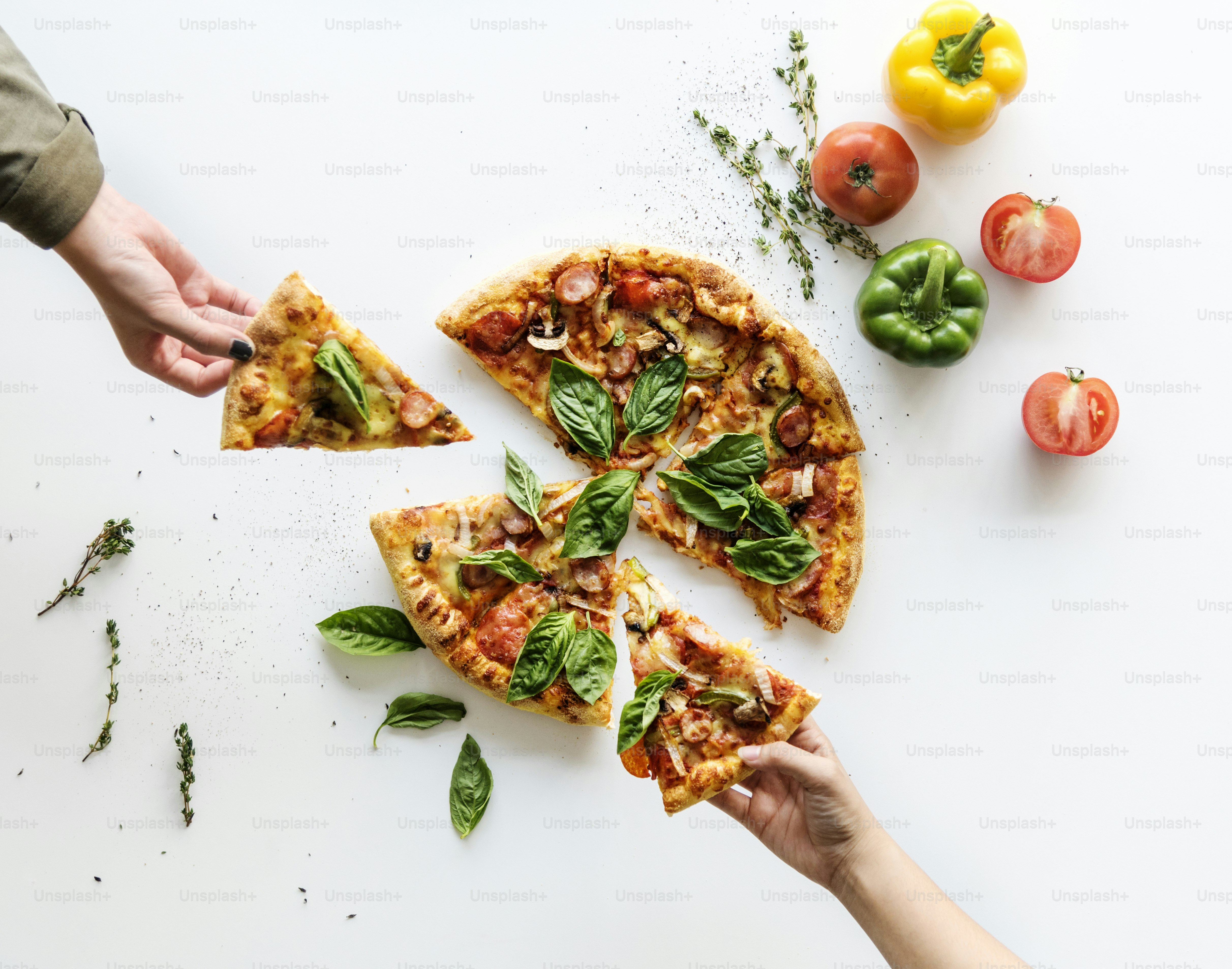 Delicious Pizza Isolated on White
