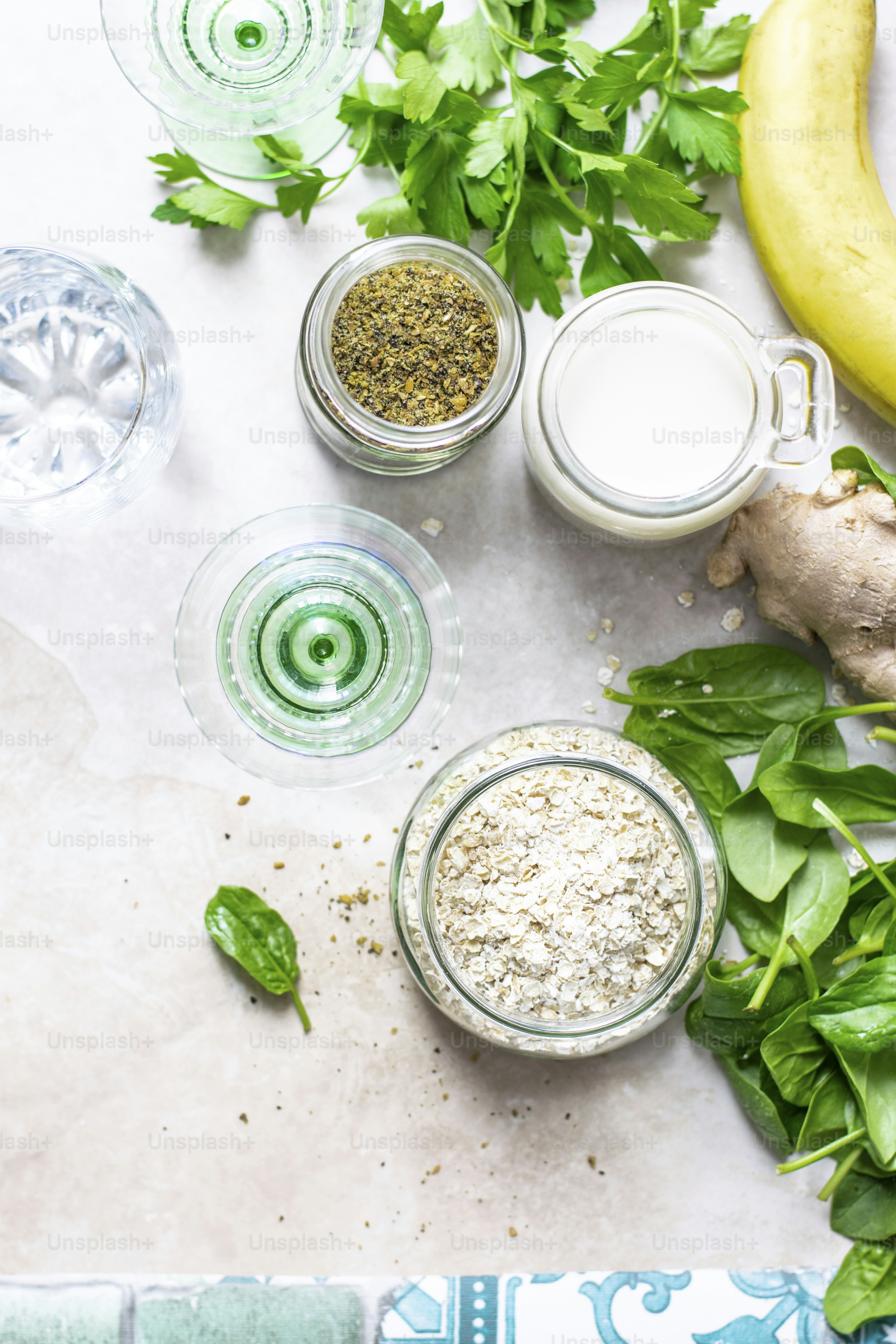 Healthy organic ingredients on the kitchen table