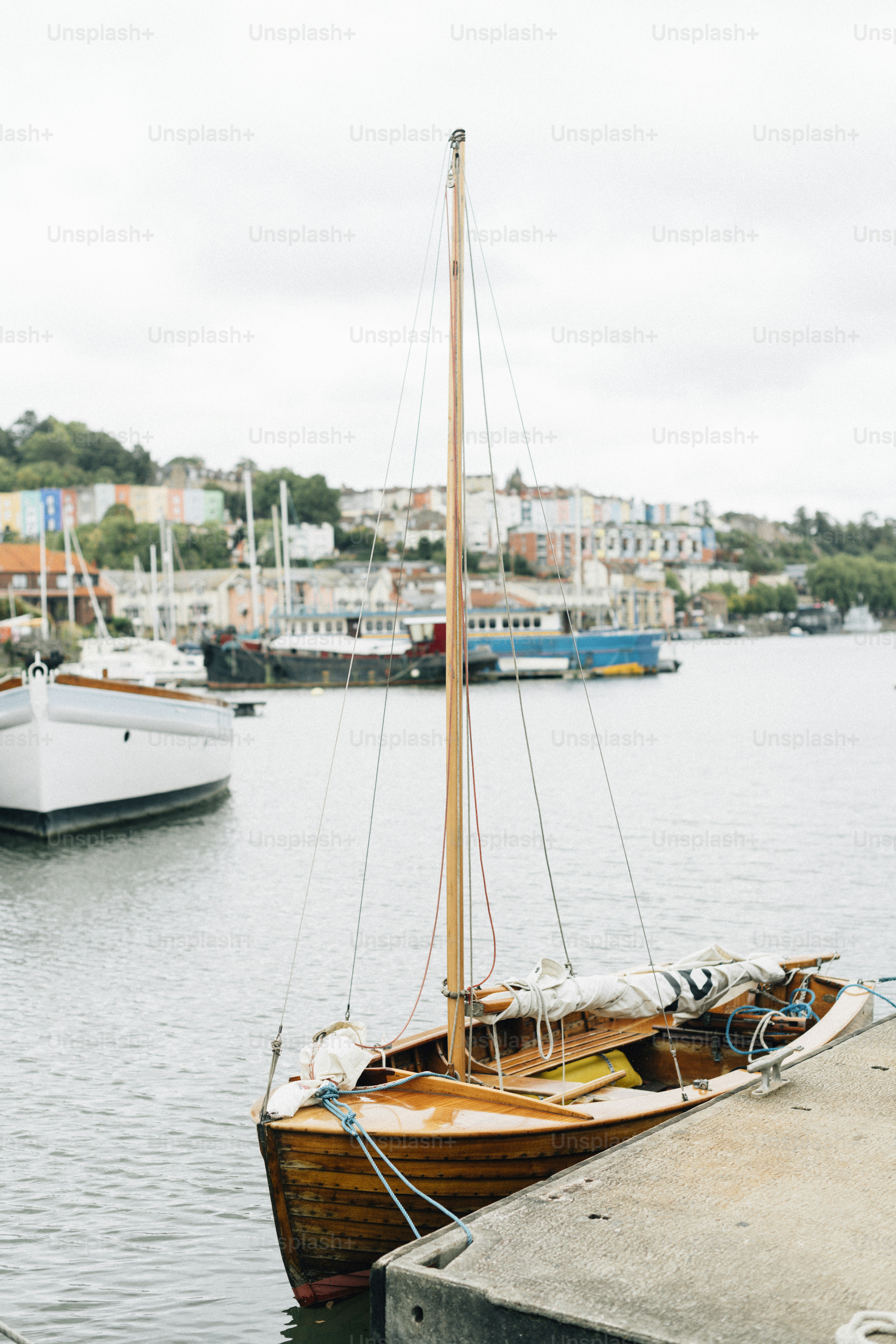 Sail boat by the dock