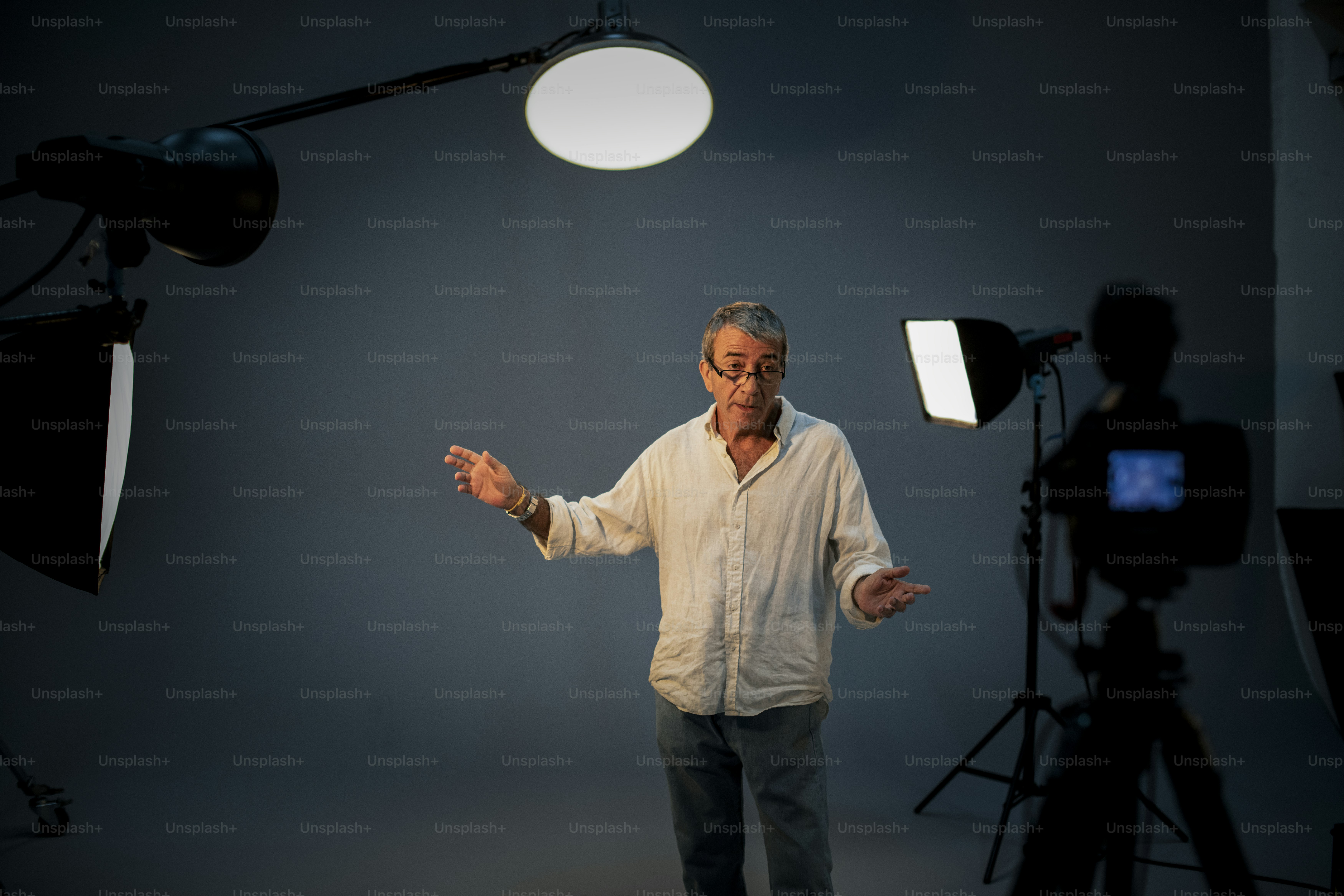 Actor in front on the camera in an audition