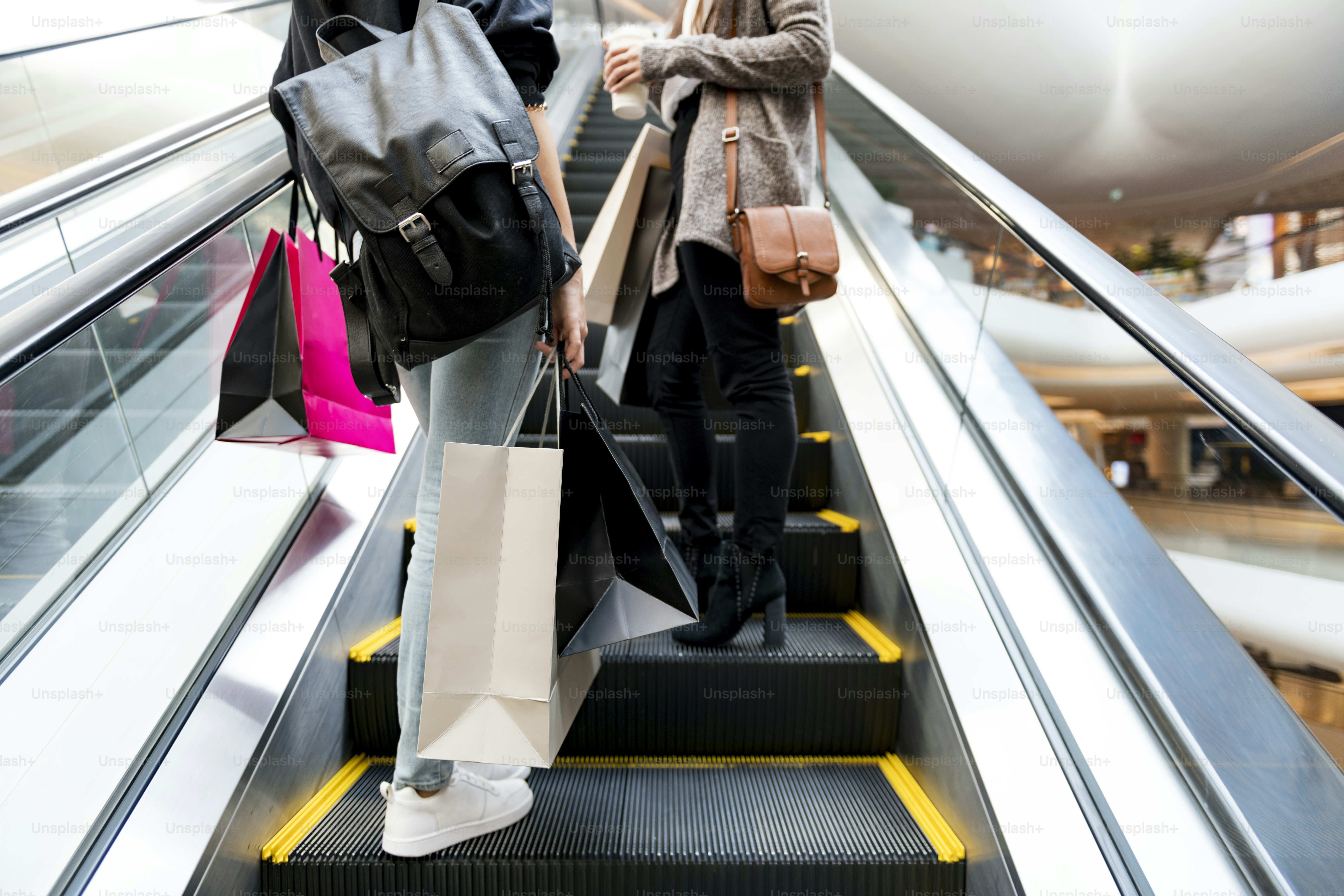 Woman enjoy shopping together concept