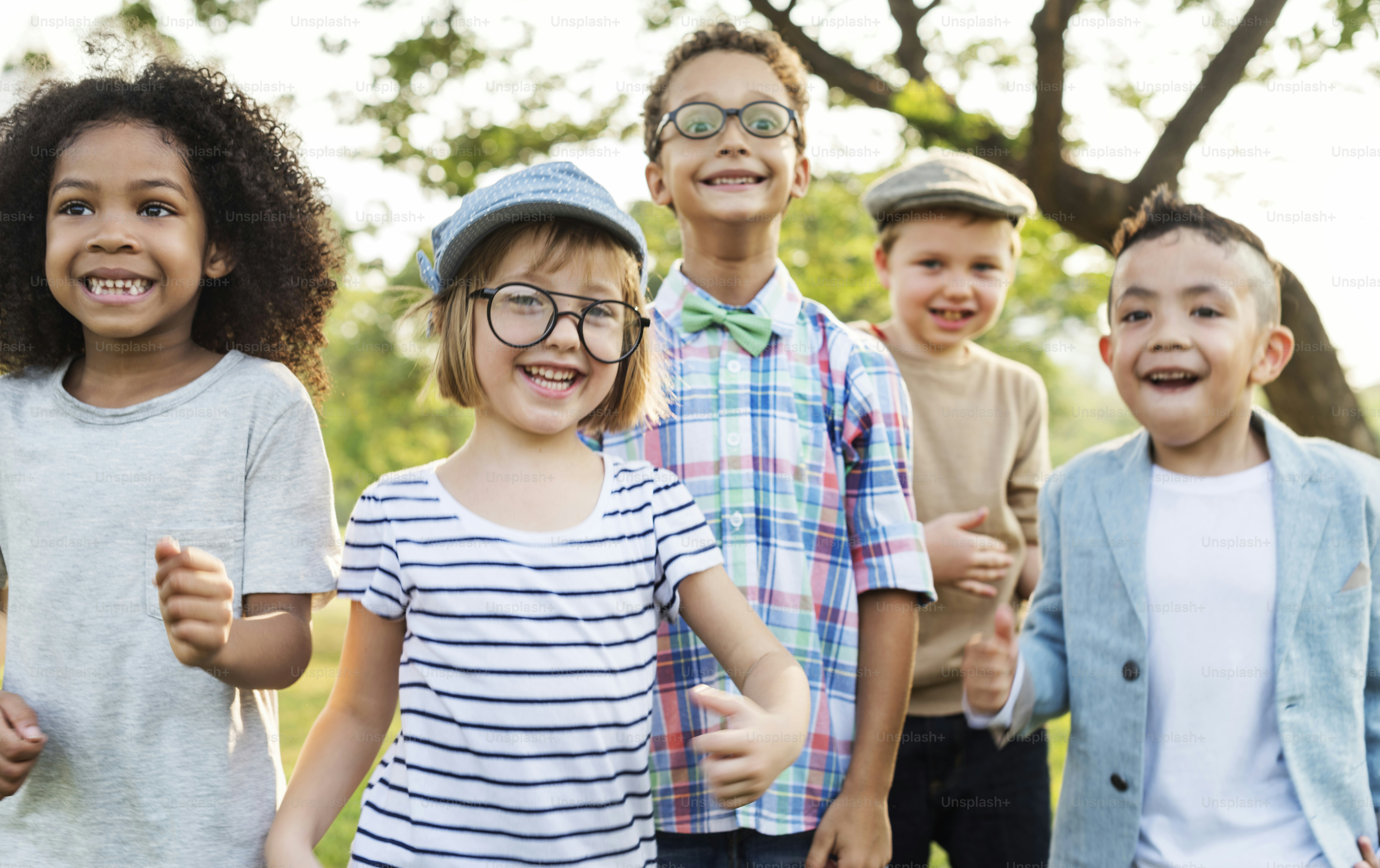 Happy kids in the park