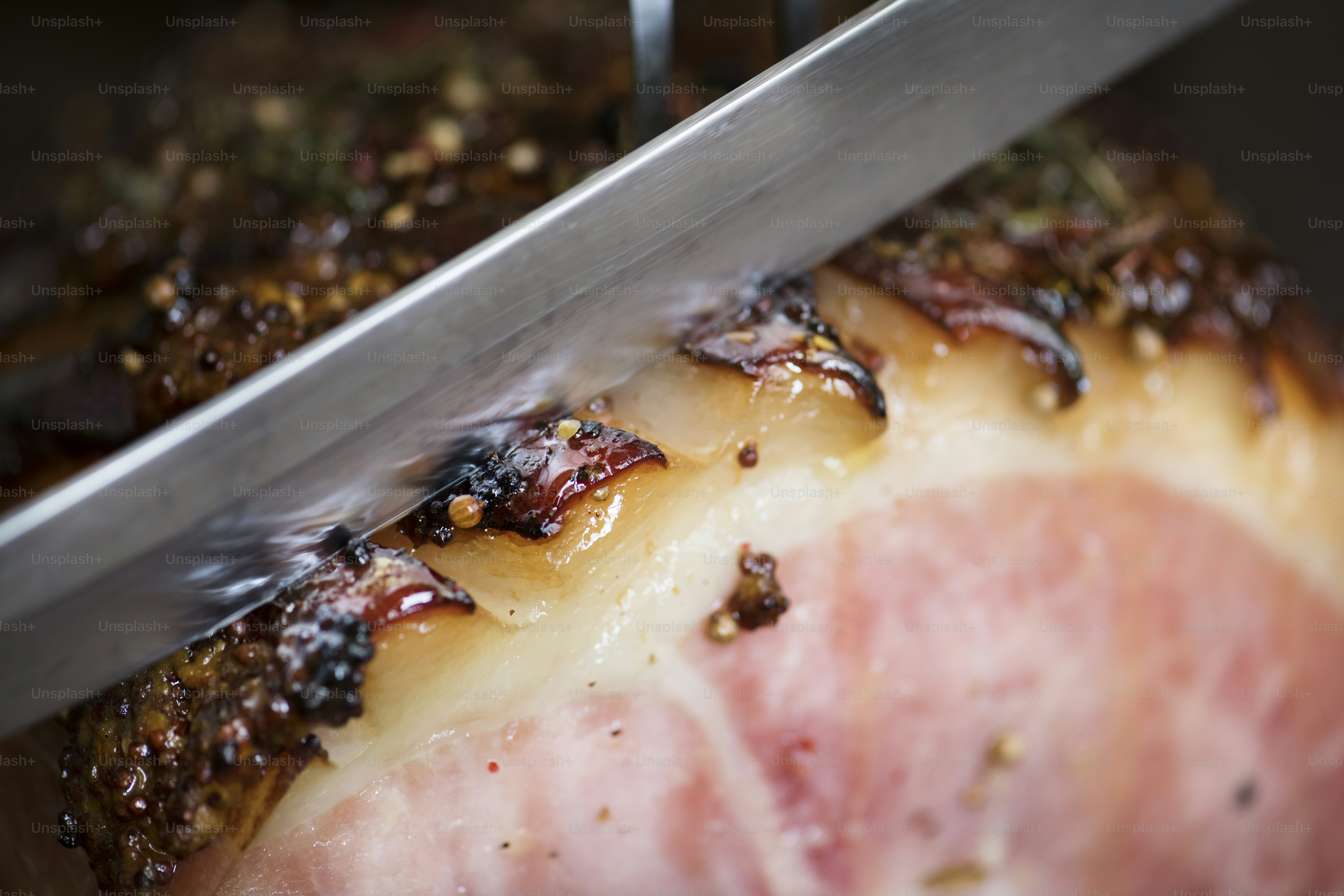 Roasted ham food photography recipe idea