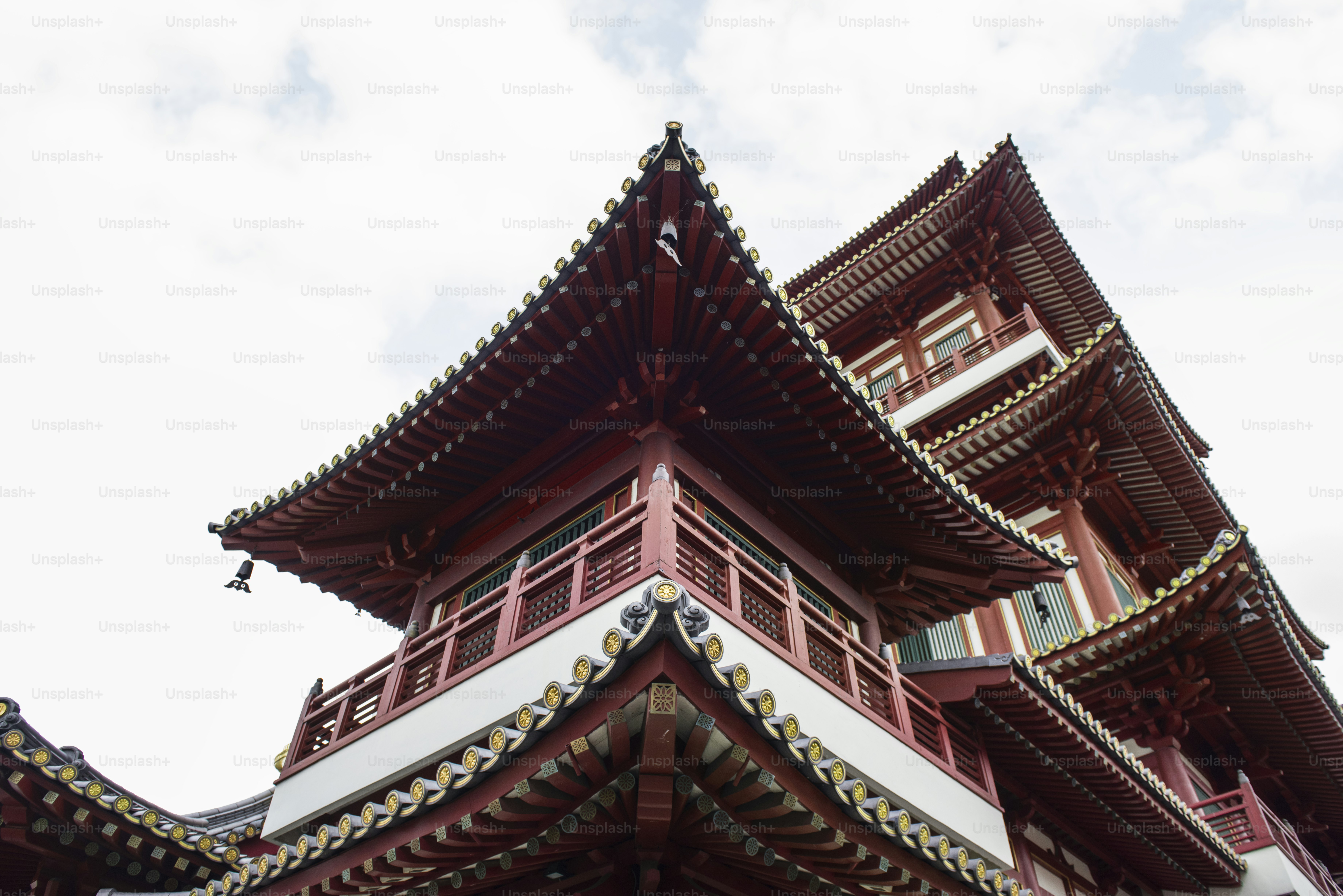 Beautiful view of Buddha Tooth Relic Temple in Singapore