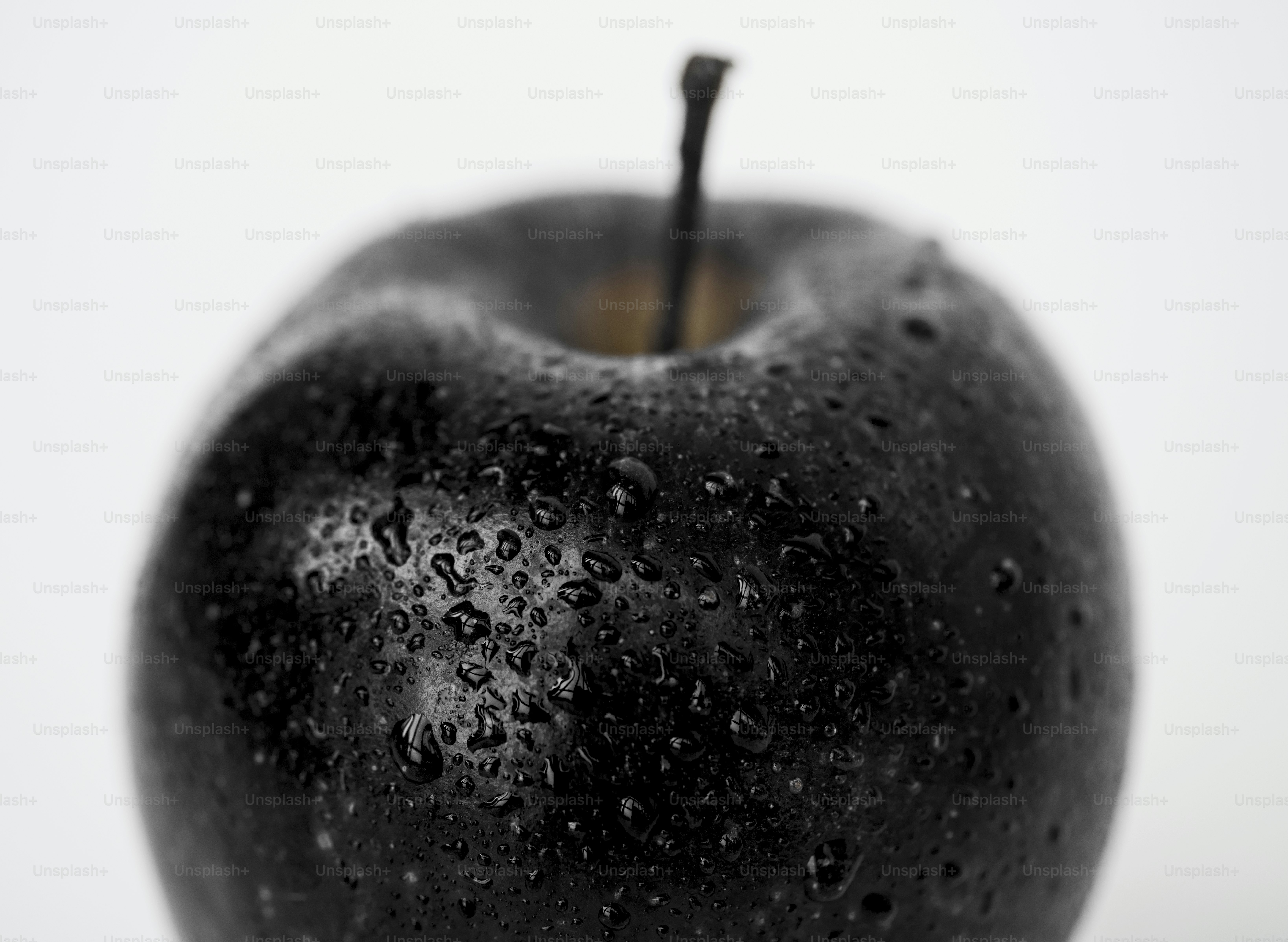 Macro shot of apple isolated on white background