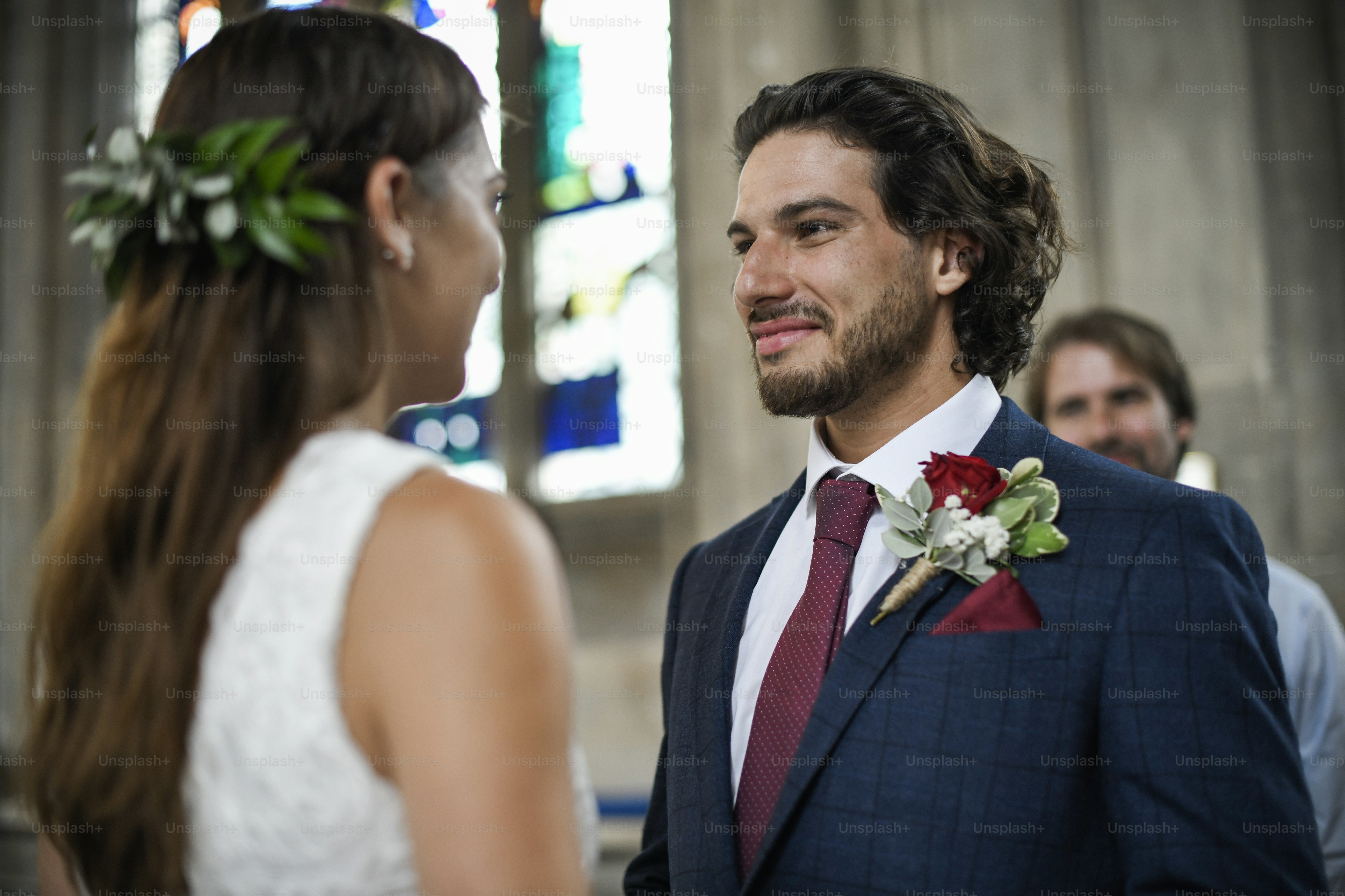 Bride and groom at the altar
