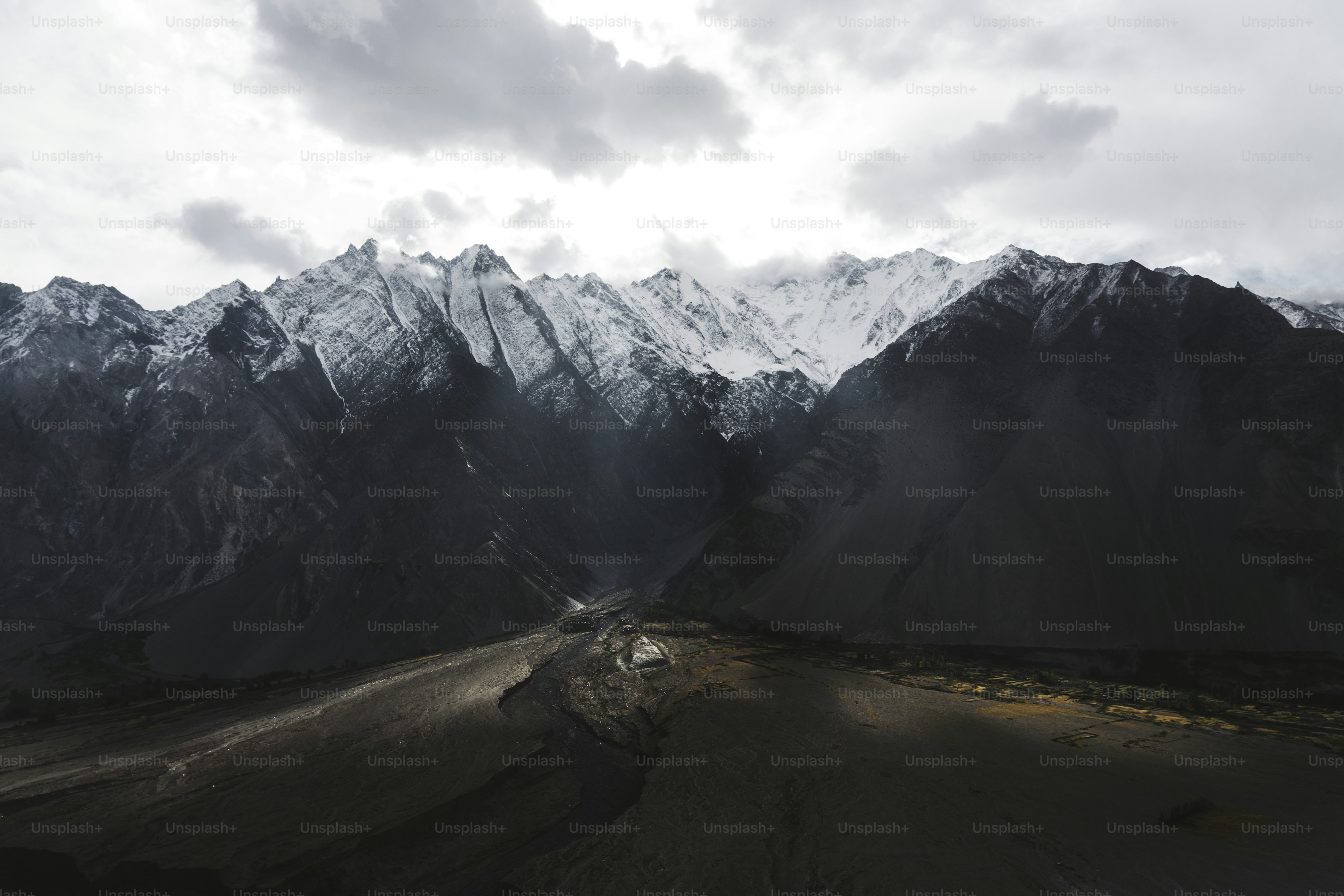 Beautiful scenic Himalayas covered in snow