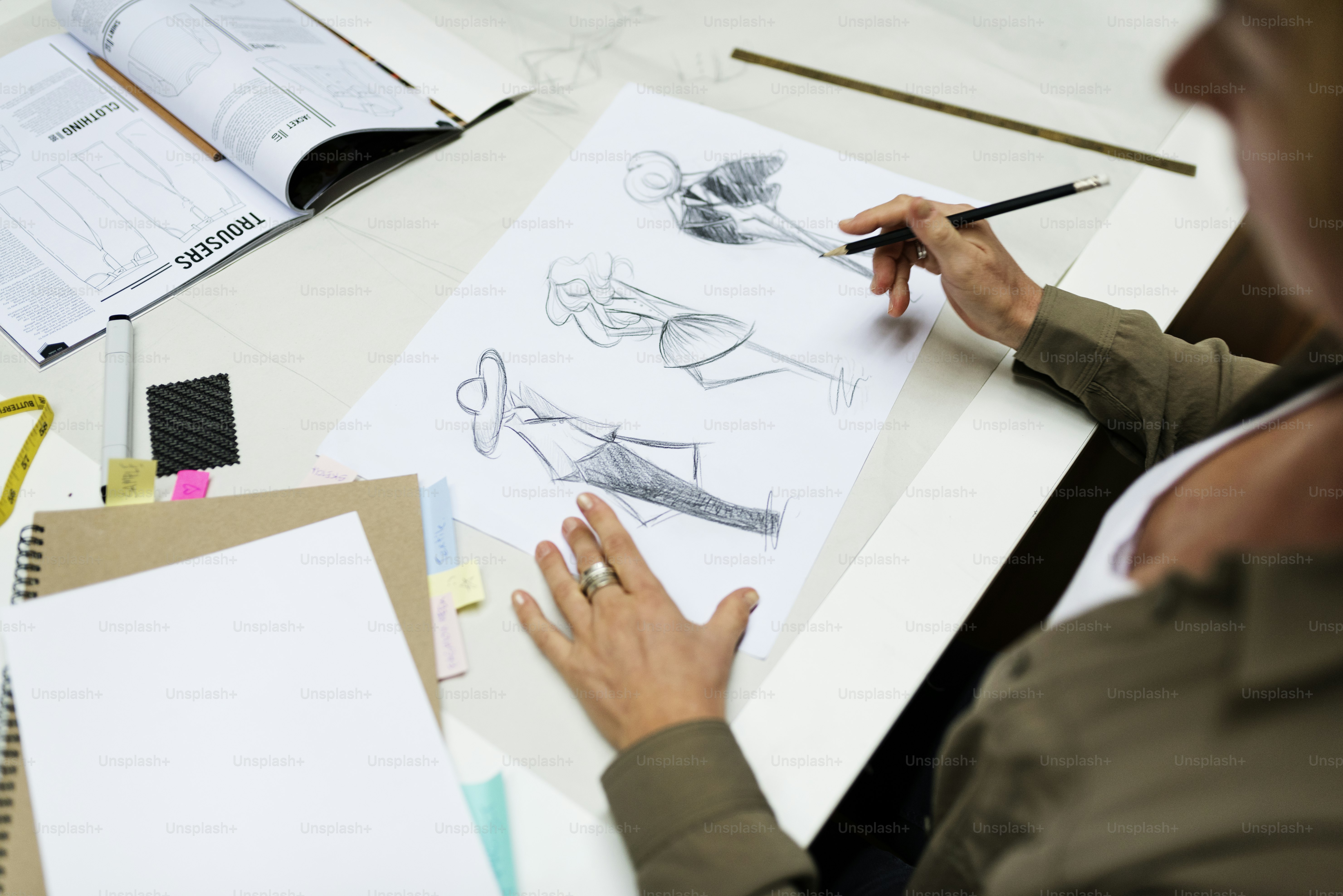 Woman working on projects