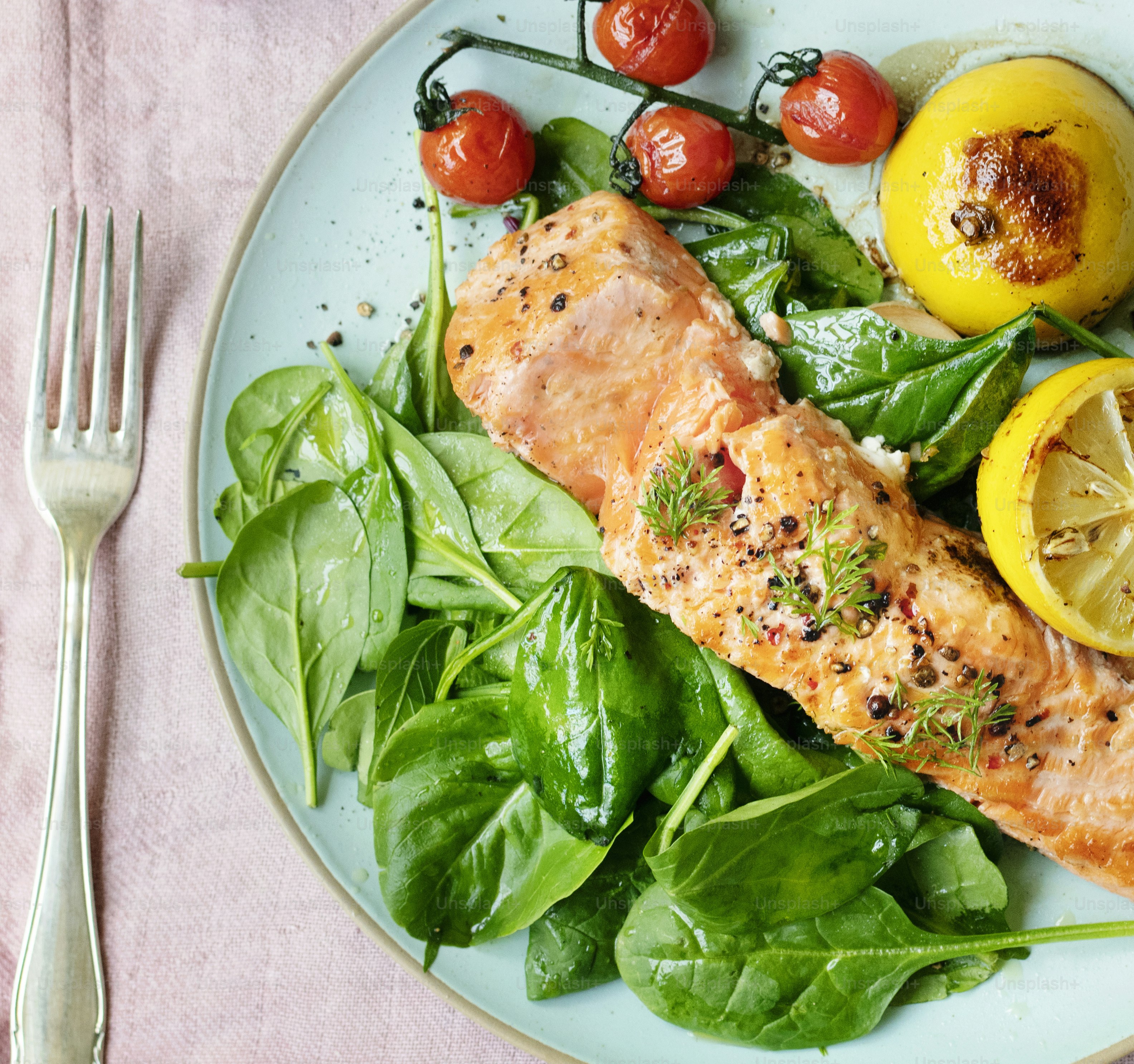 Grilled salmon food photography recipe idea
