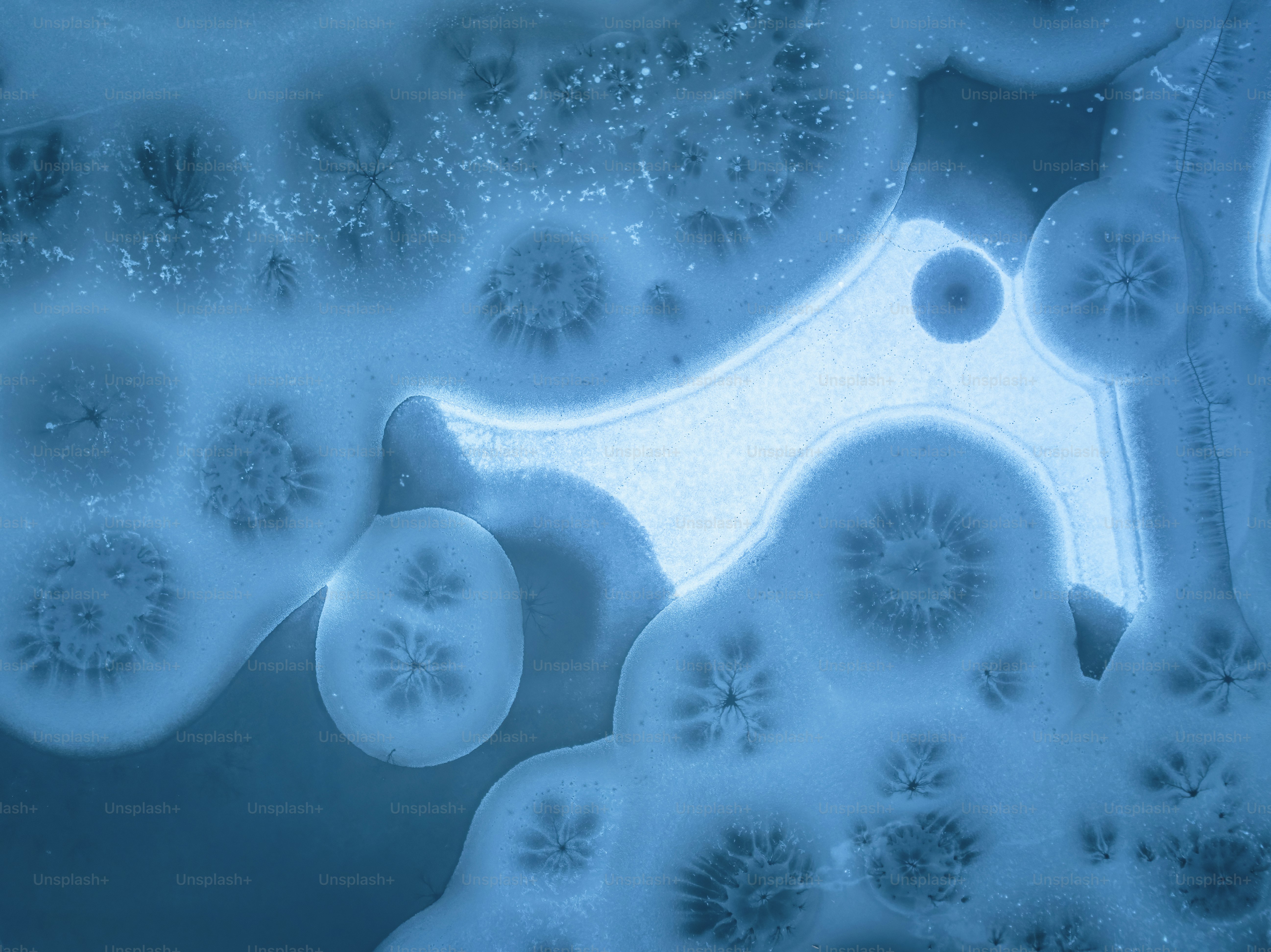 A close up view of a blue substance