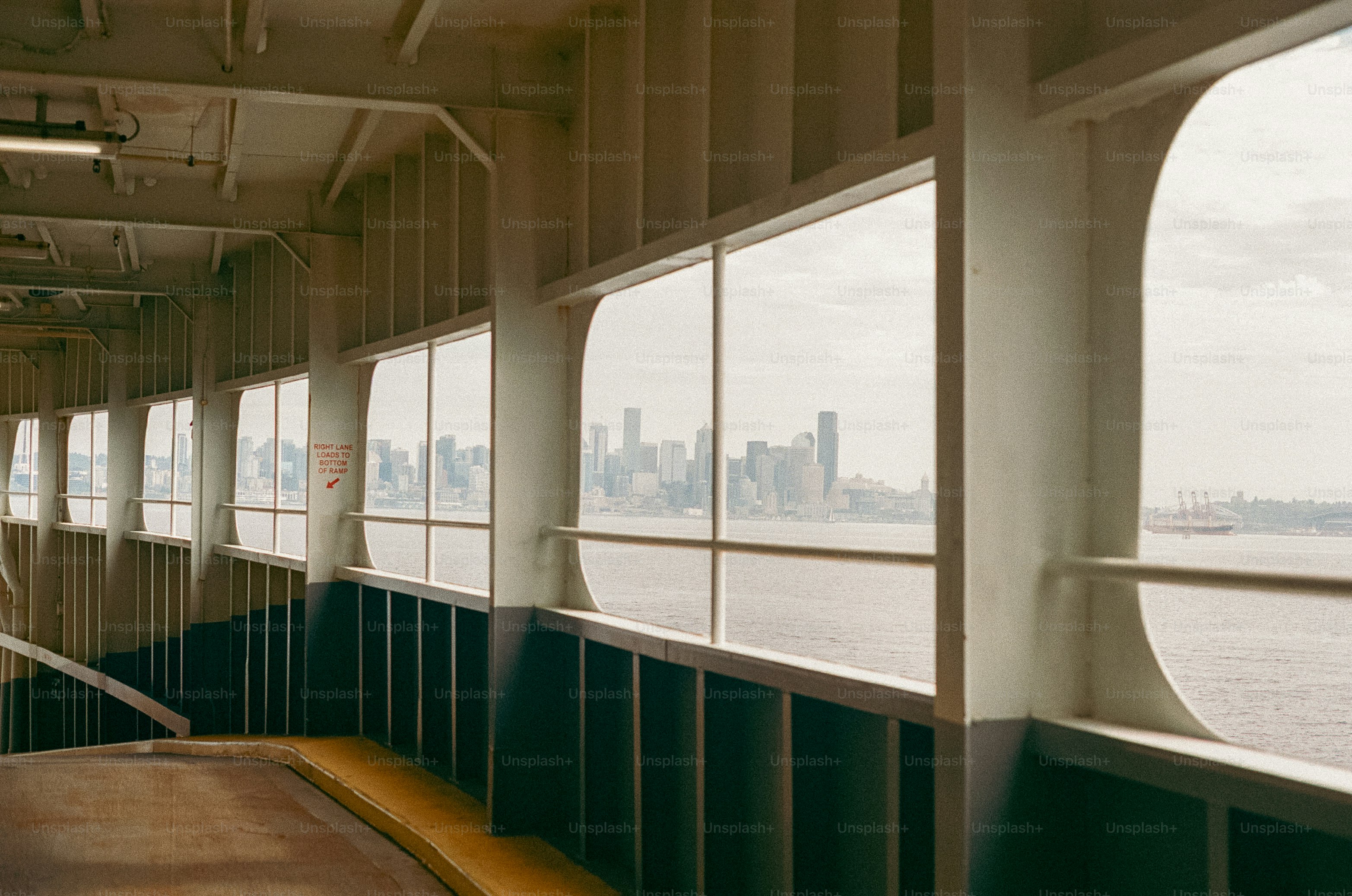 A view of a city from a ferry