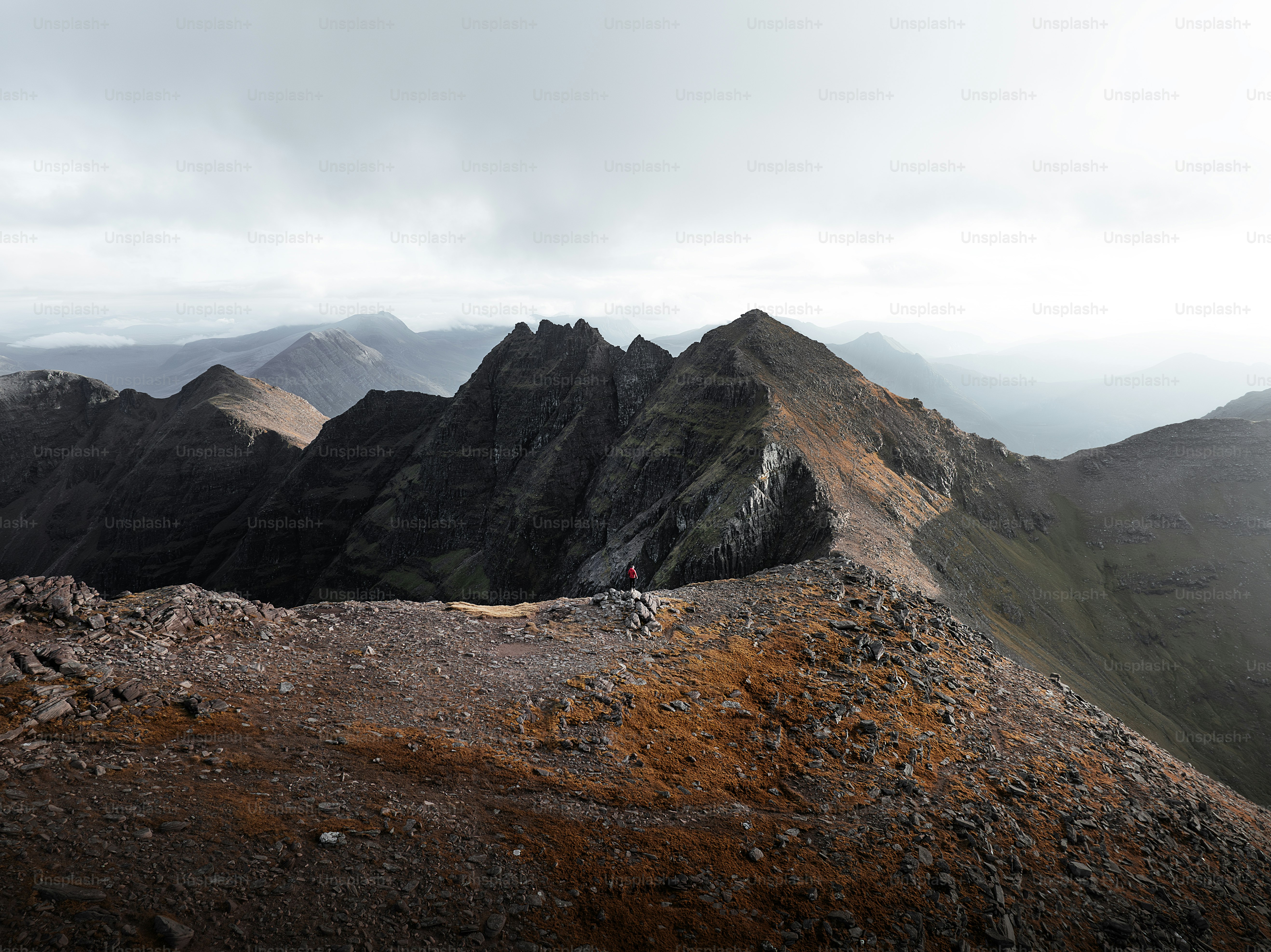 A view of a mountain range in the distance