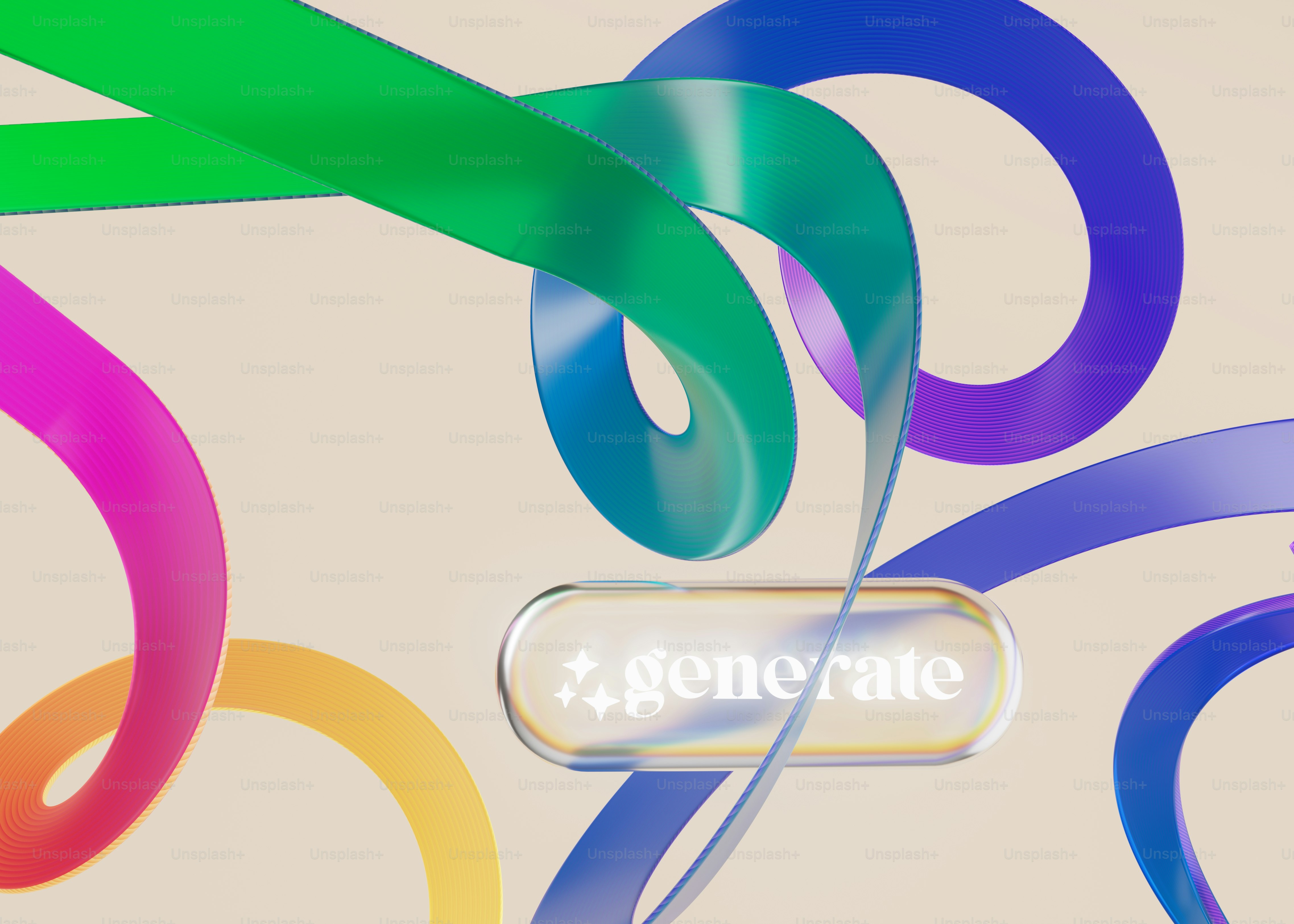 Eine Gruppe bunter Bänder auf weißem Hintergrund