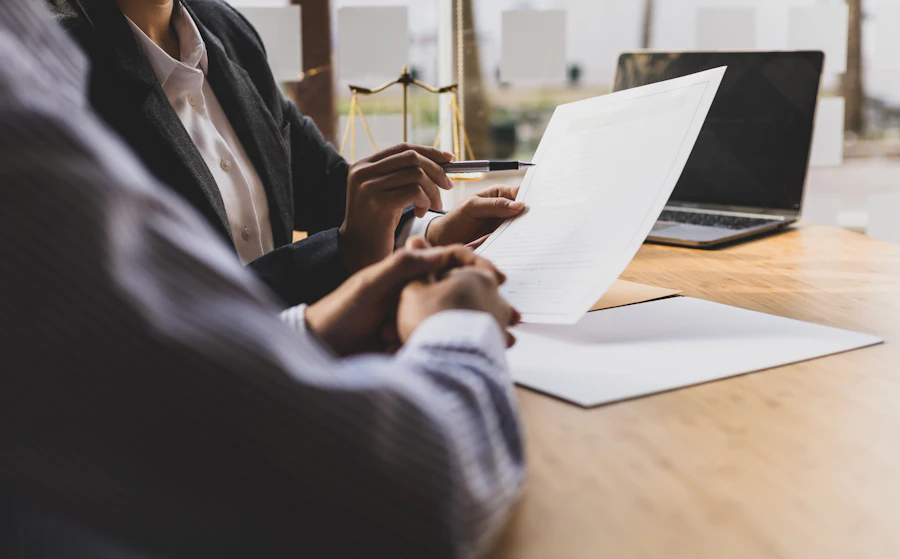 Explaining the terms of a legal document before signing