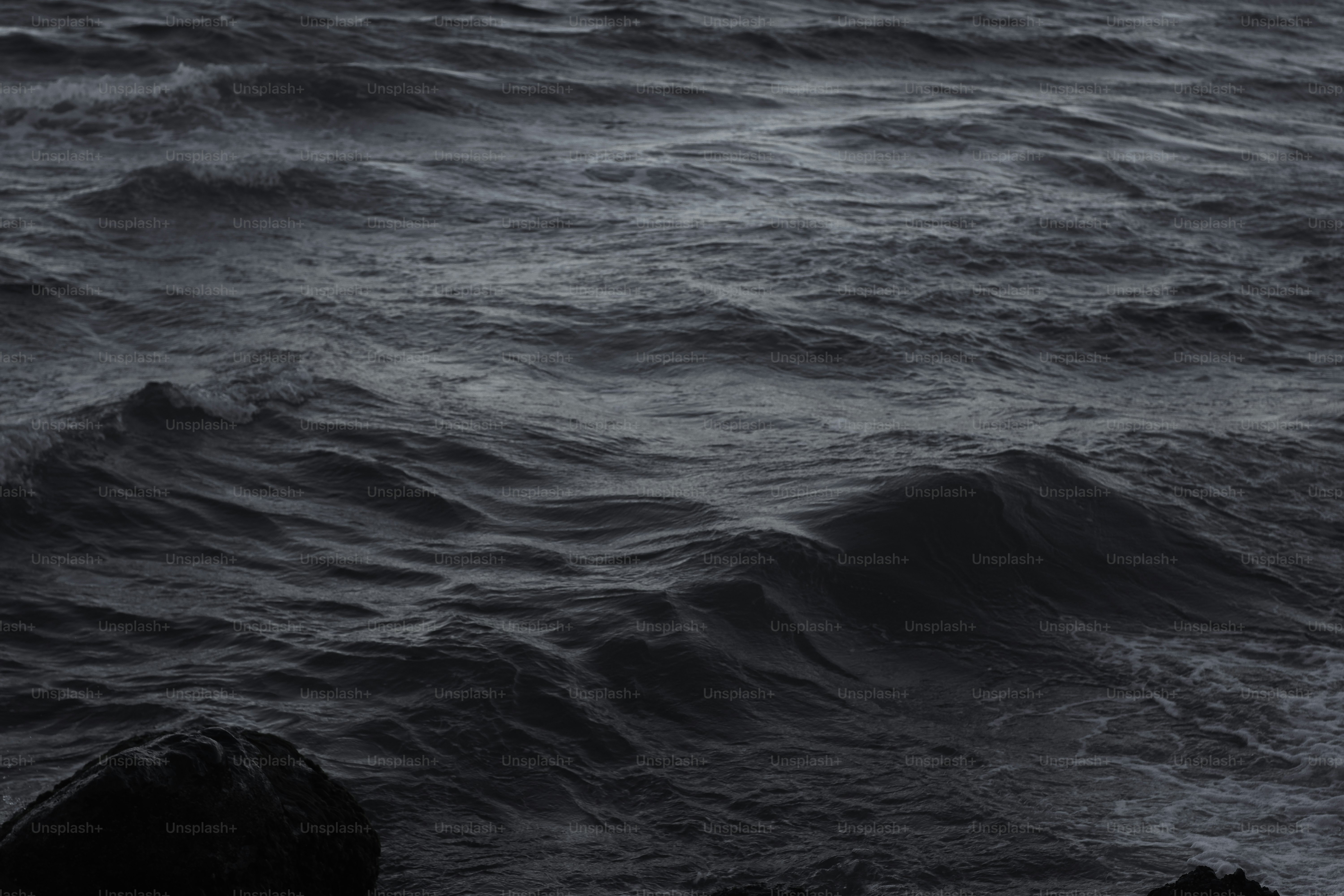 Ein Schwarz-Weiß-Foto eines Gewässers