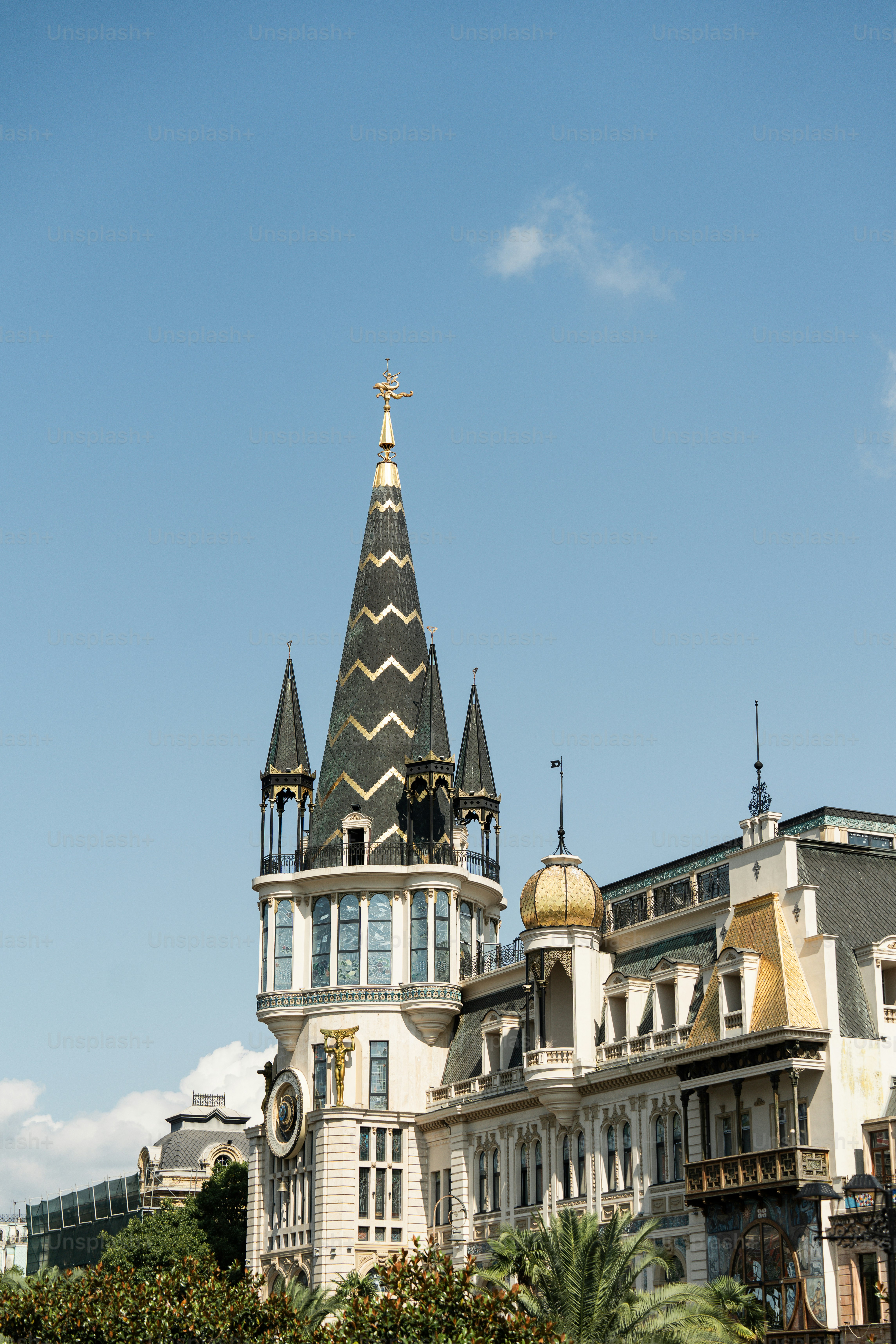 A large building with a clock tower on top of it