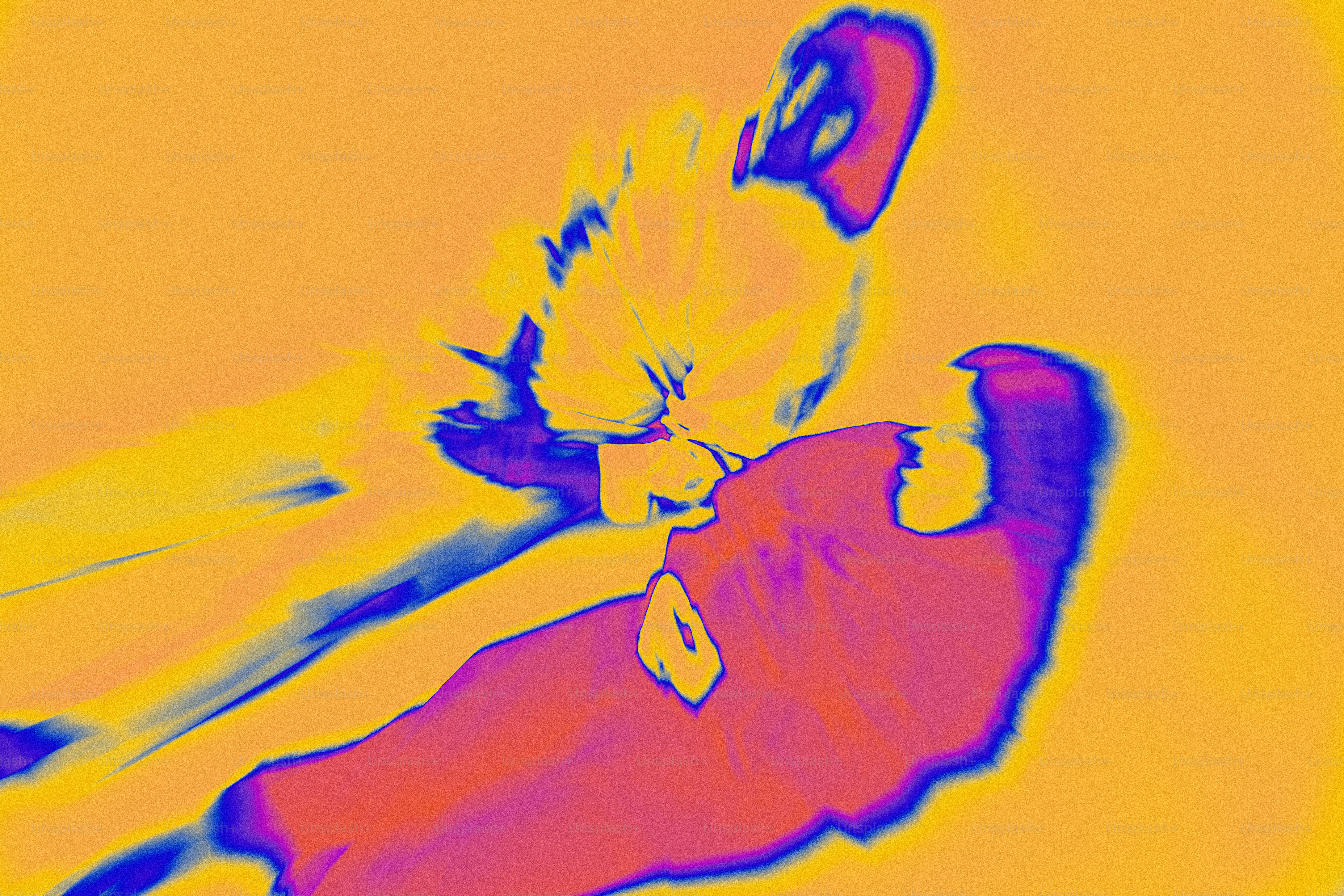 portrait of people with vibrant heatmap effect