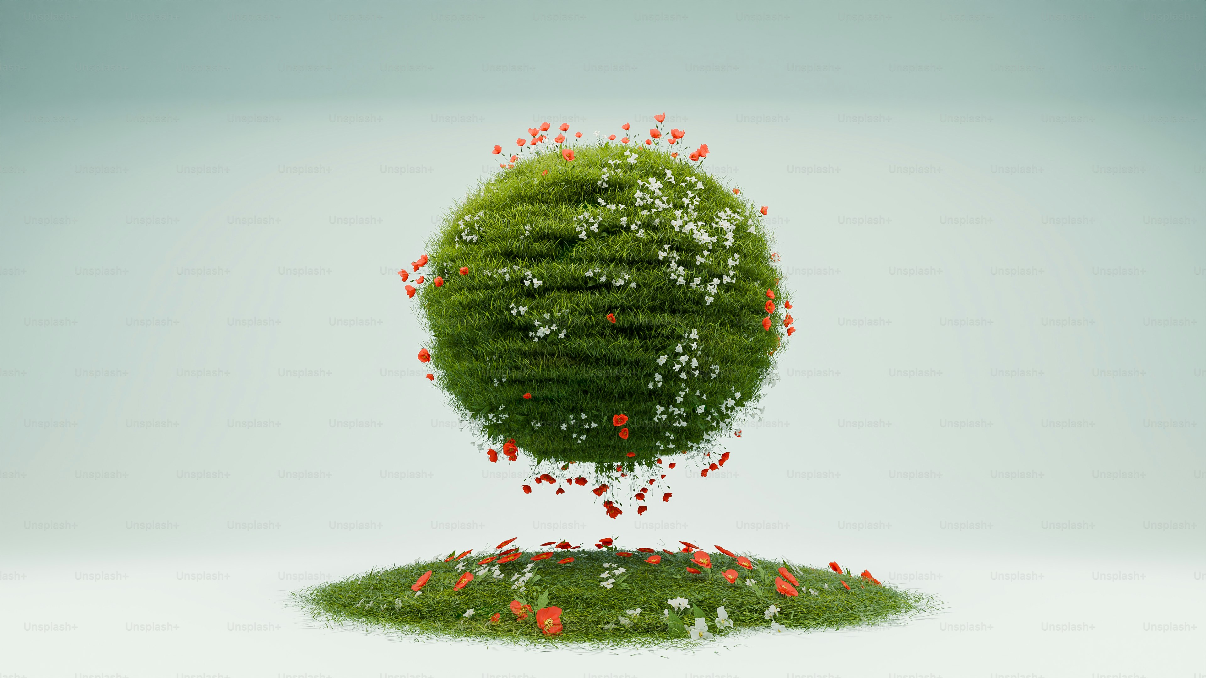 A green ball of grass floating in the air photo – Flower Image on Unsplash