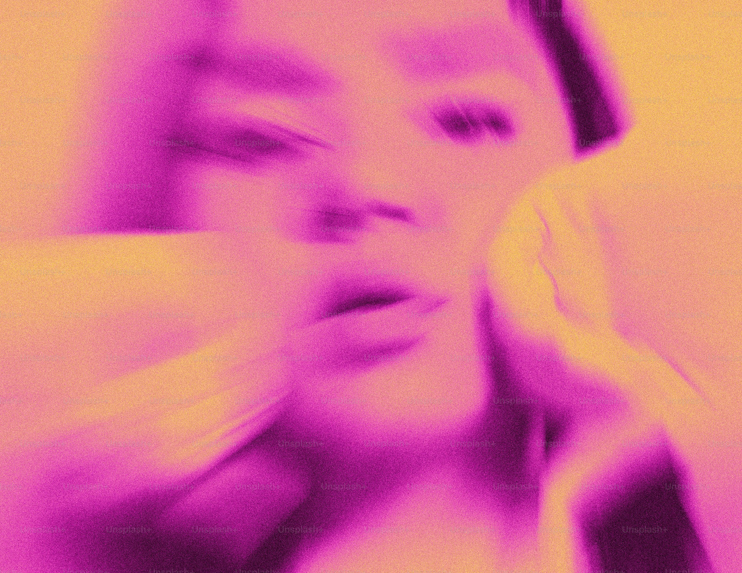 A blurry image of a woman's face