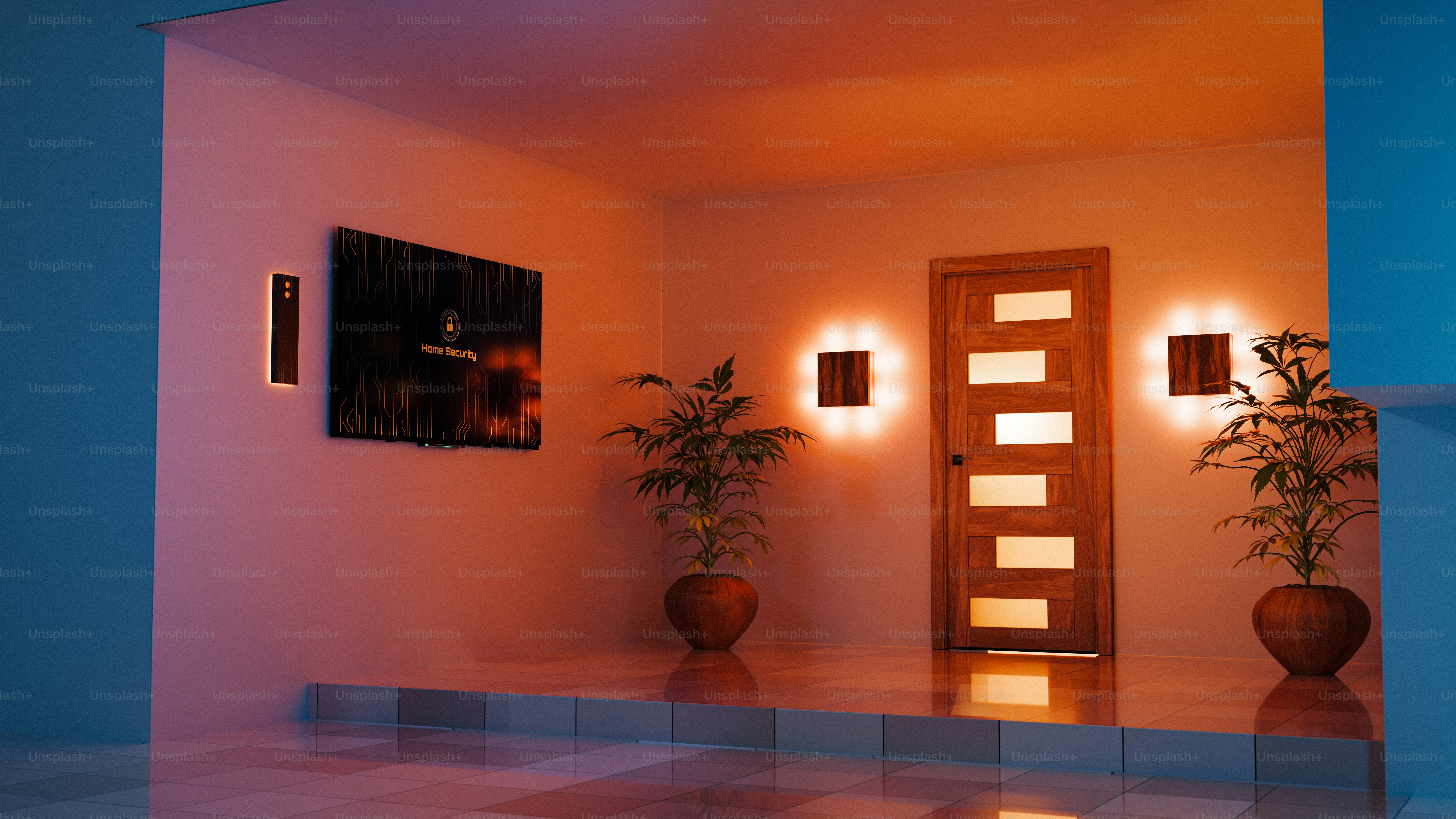 A room that has some plants in it