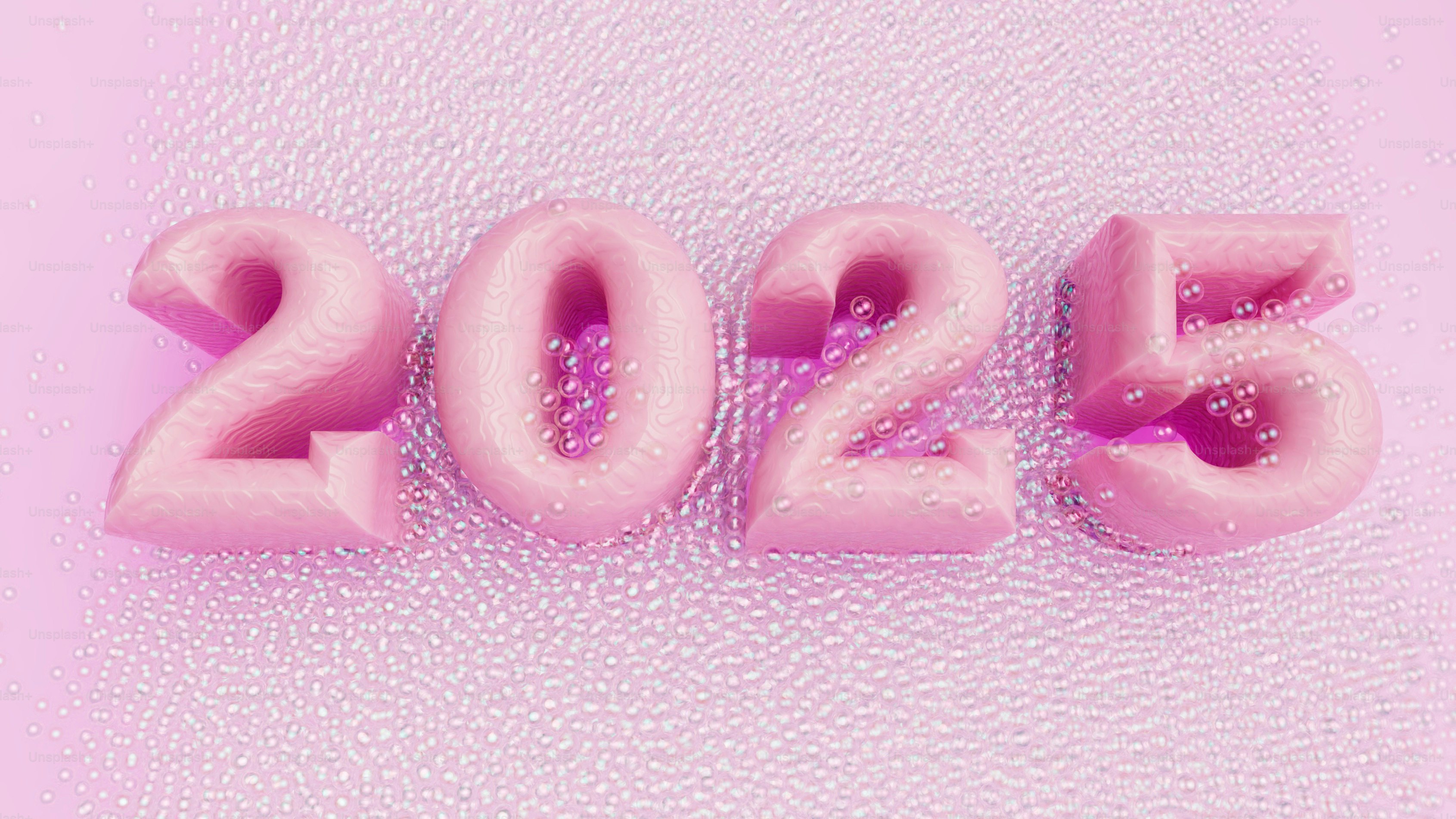 3D - 2025 - Pink With Bubbles - Wallpaper - 8K