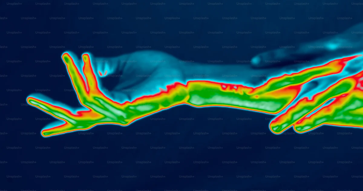 A picture of a person's hand with a heat map on it photo – Heatmap ...