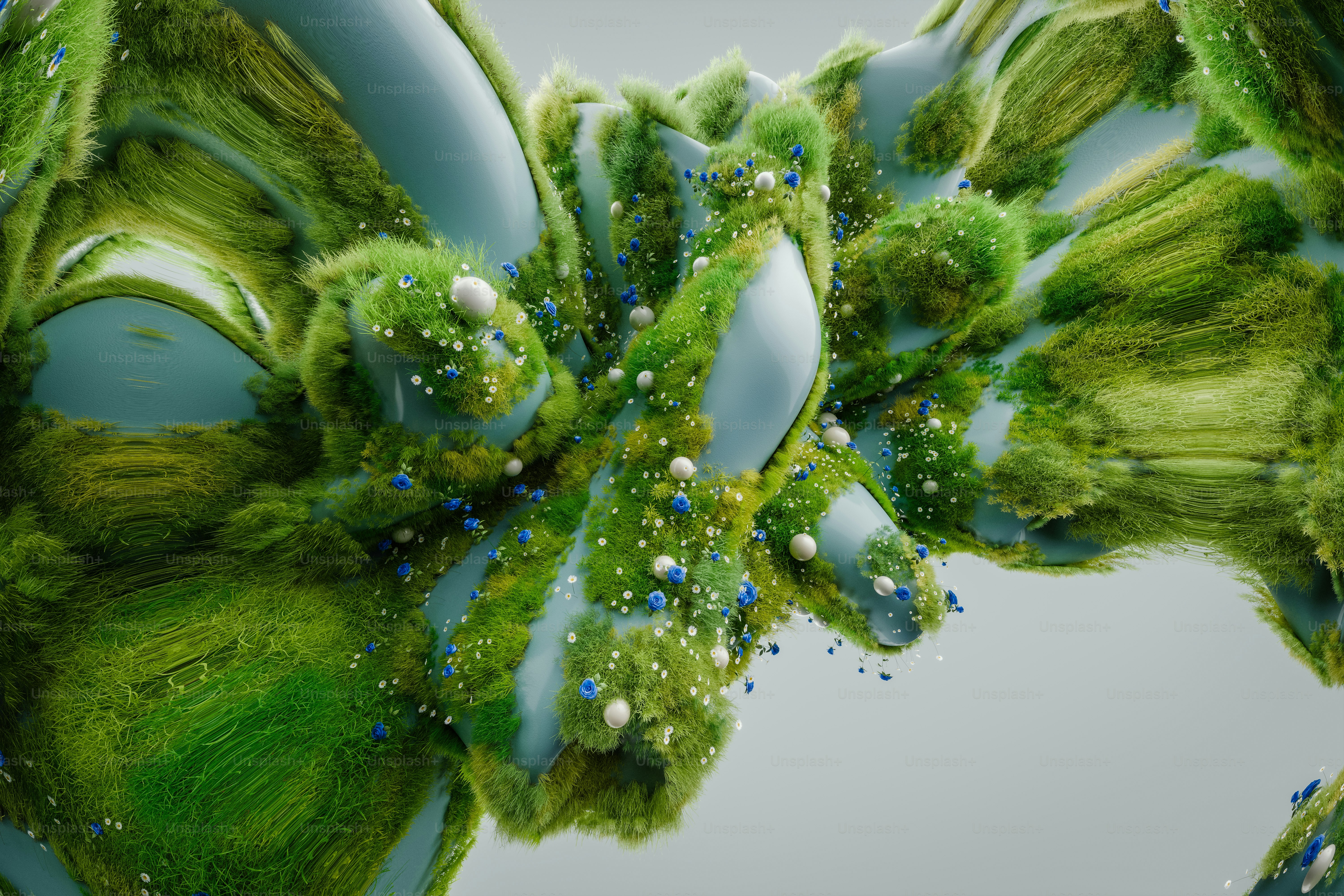 A close up of a green plant with drops of water on it photo – Art Image ...