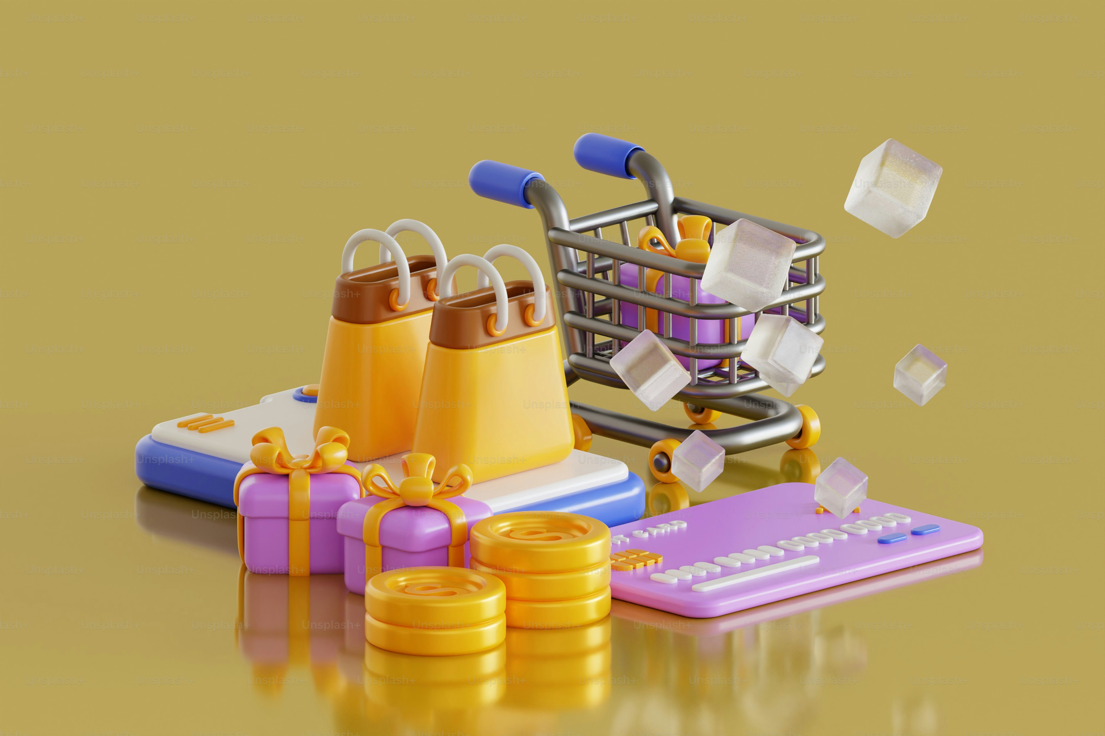 A shopping cart with a lot of items in it