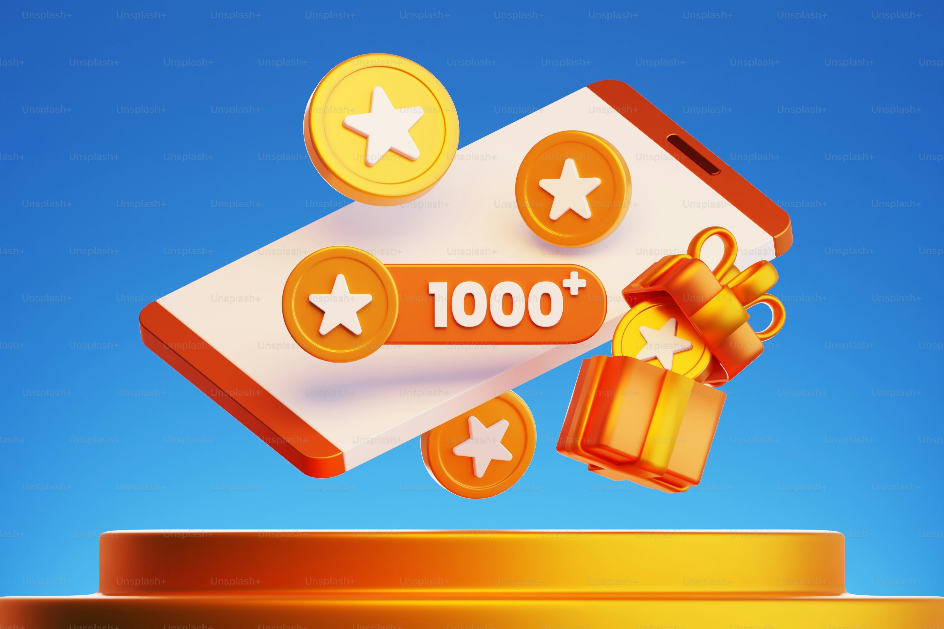 A picture of a gift on top of a coin