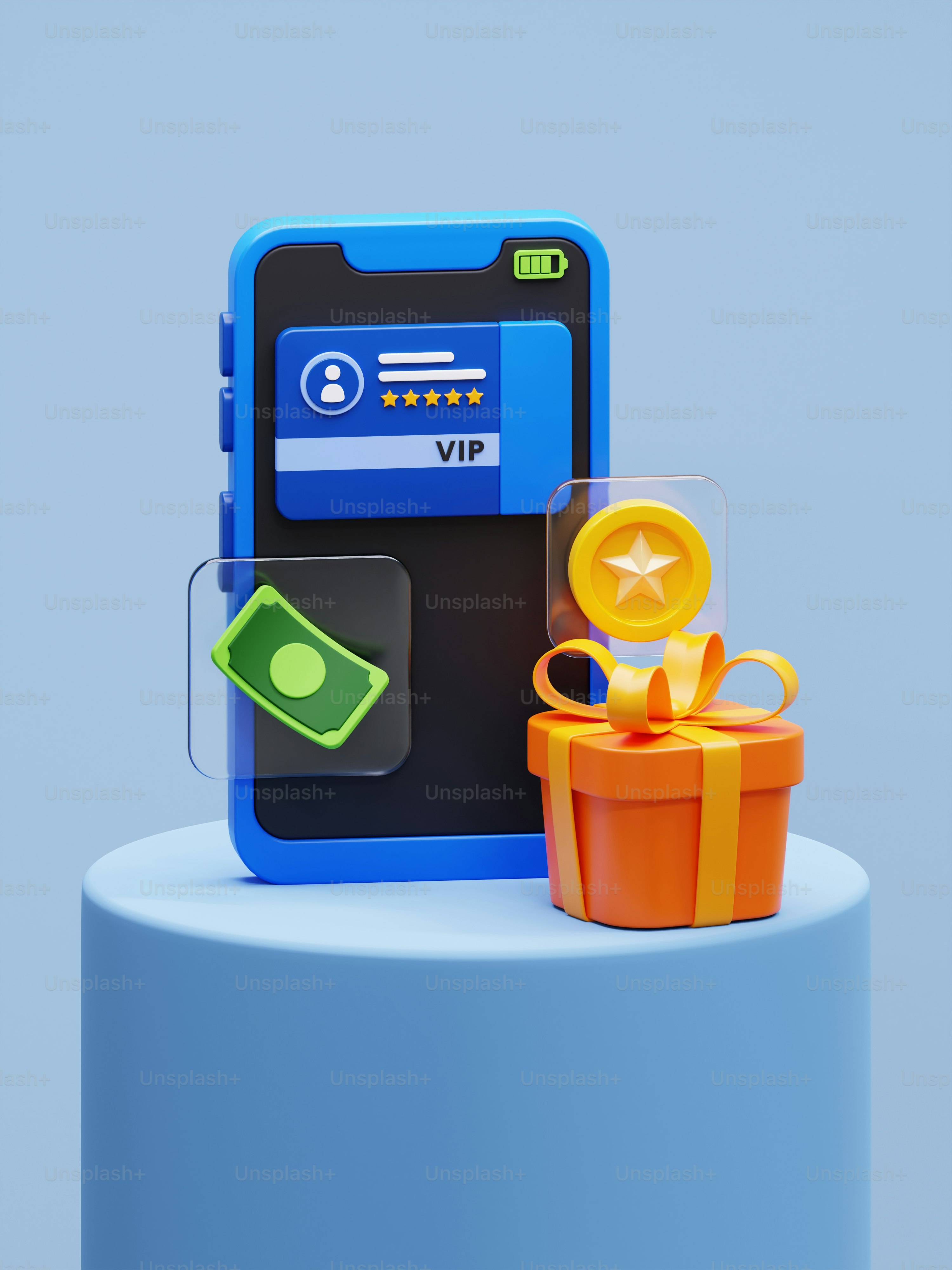 A cell phone sitting on top of a cake