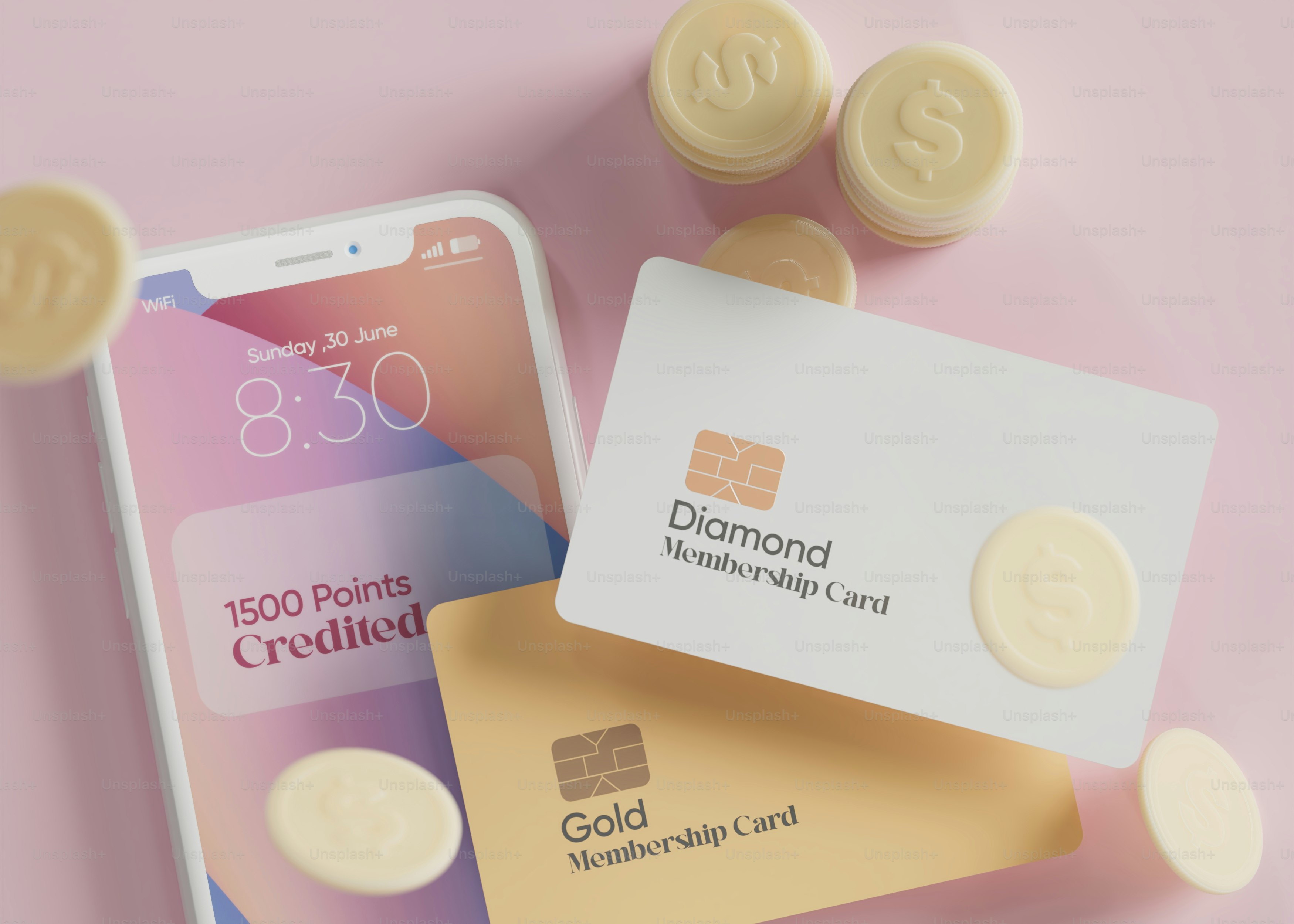 Three different types of credit cards next to a cell phone